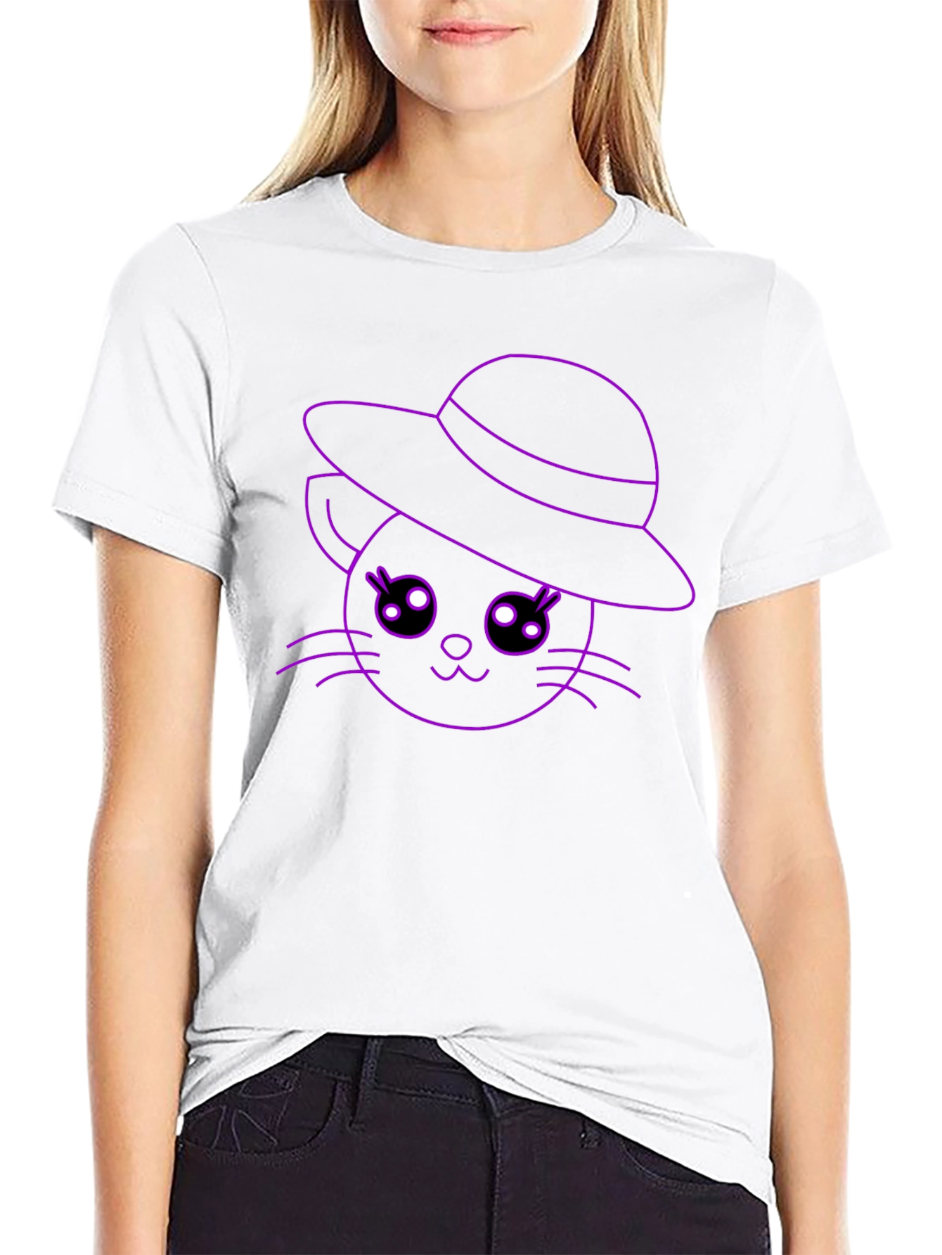 Cute Cat in Hat T-Shirt - Unisex Style - 9