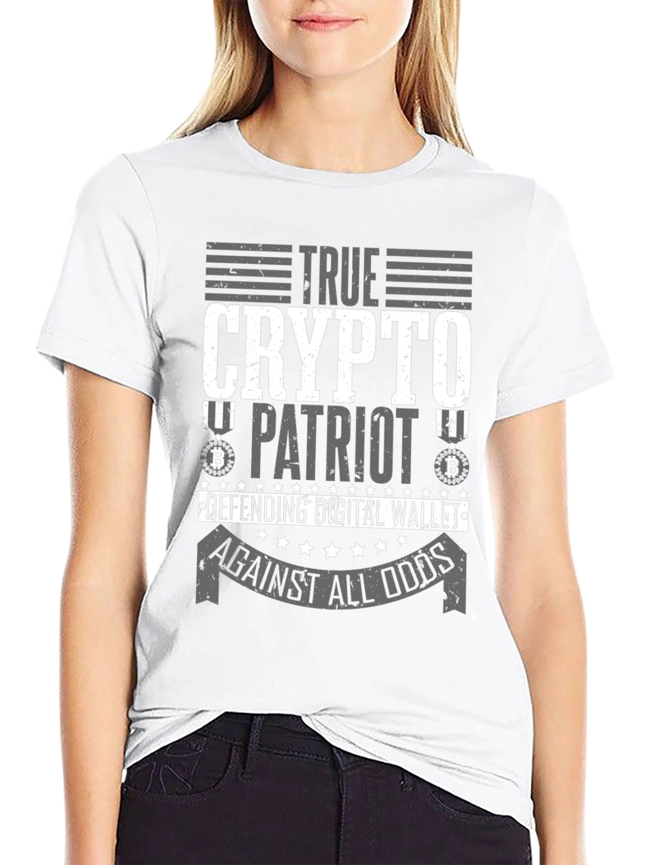 Black True Crypto Patriot Graphic Tee view 9
