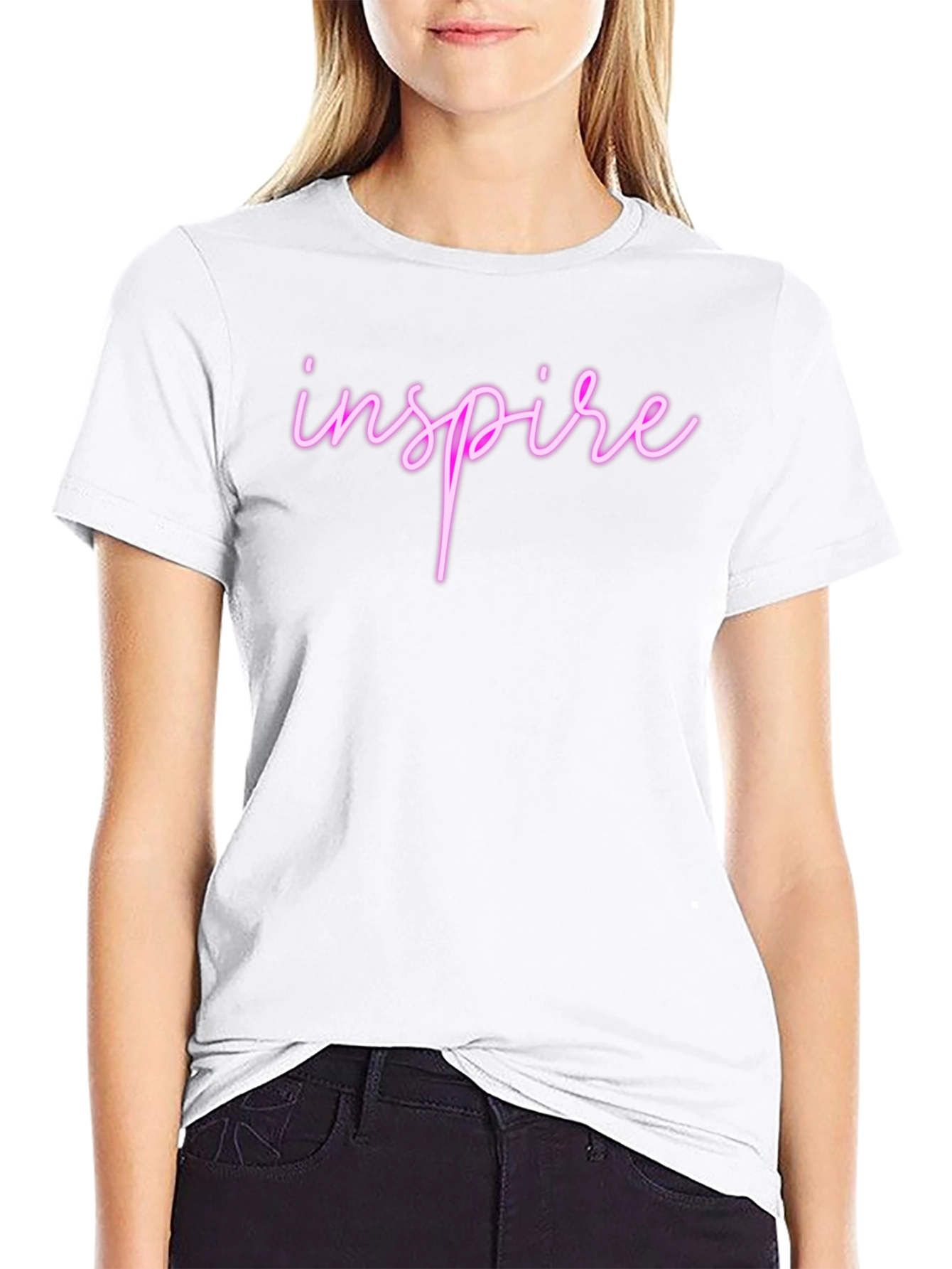 Black Inspire Black Cotton T-Shirt view 9
