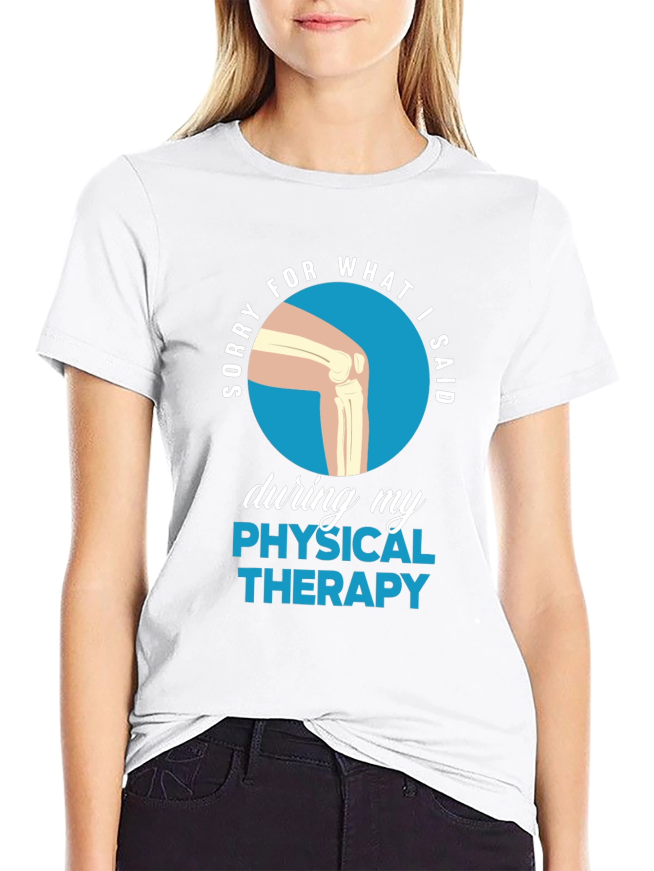 Black Funny Physical Therapy Sorry T-Shirt view 9