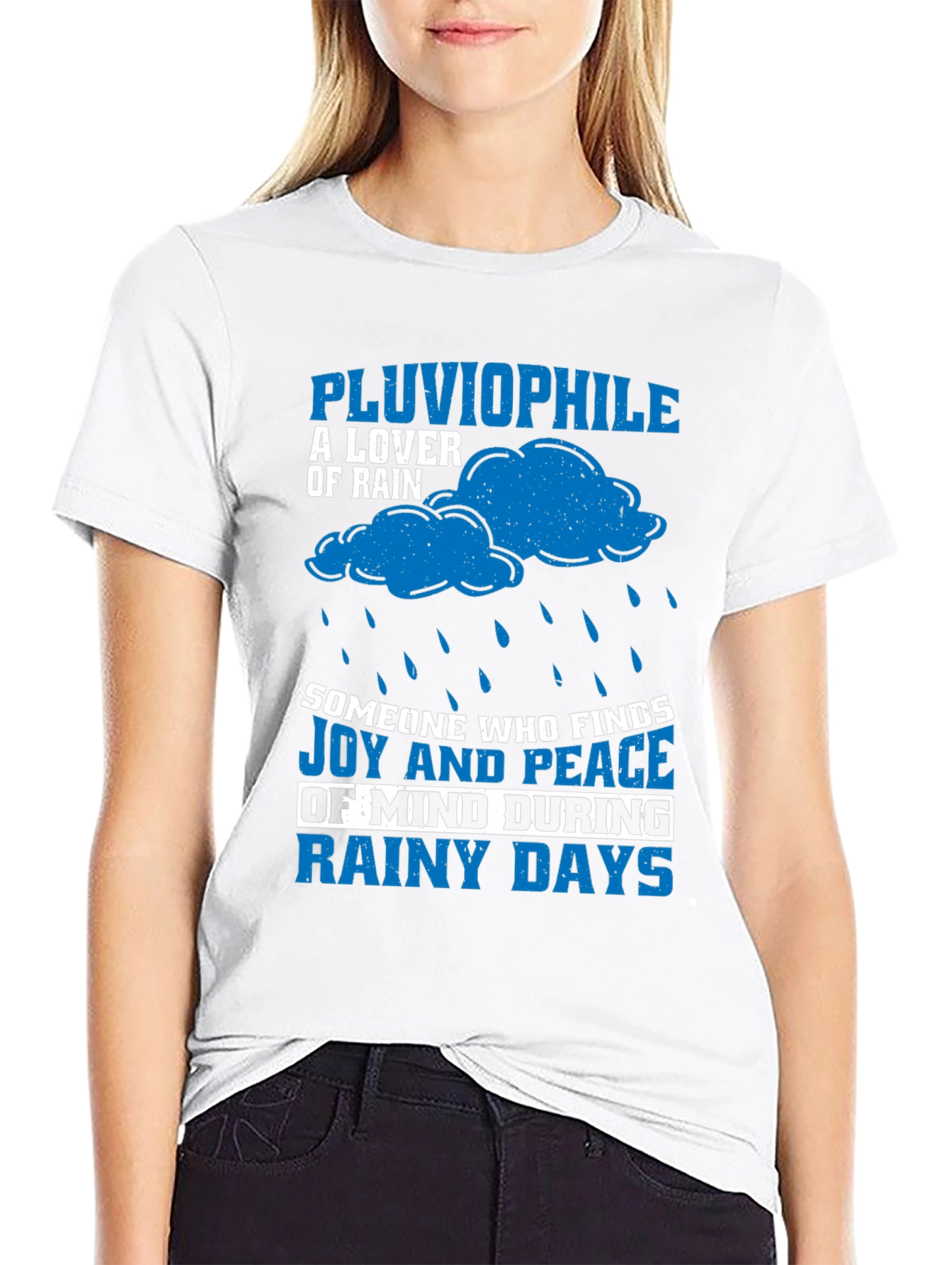 Black Pluviophile Rain Lover Graphic T-Shirt view 9