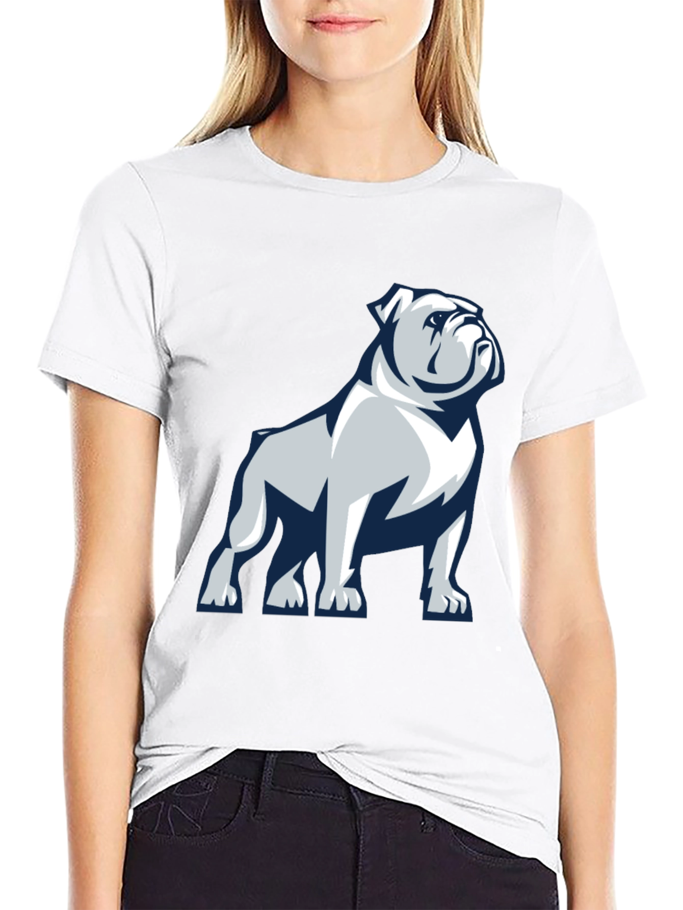 Black Bulldog Graphic Print T-Shirt view 9