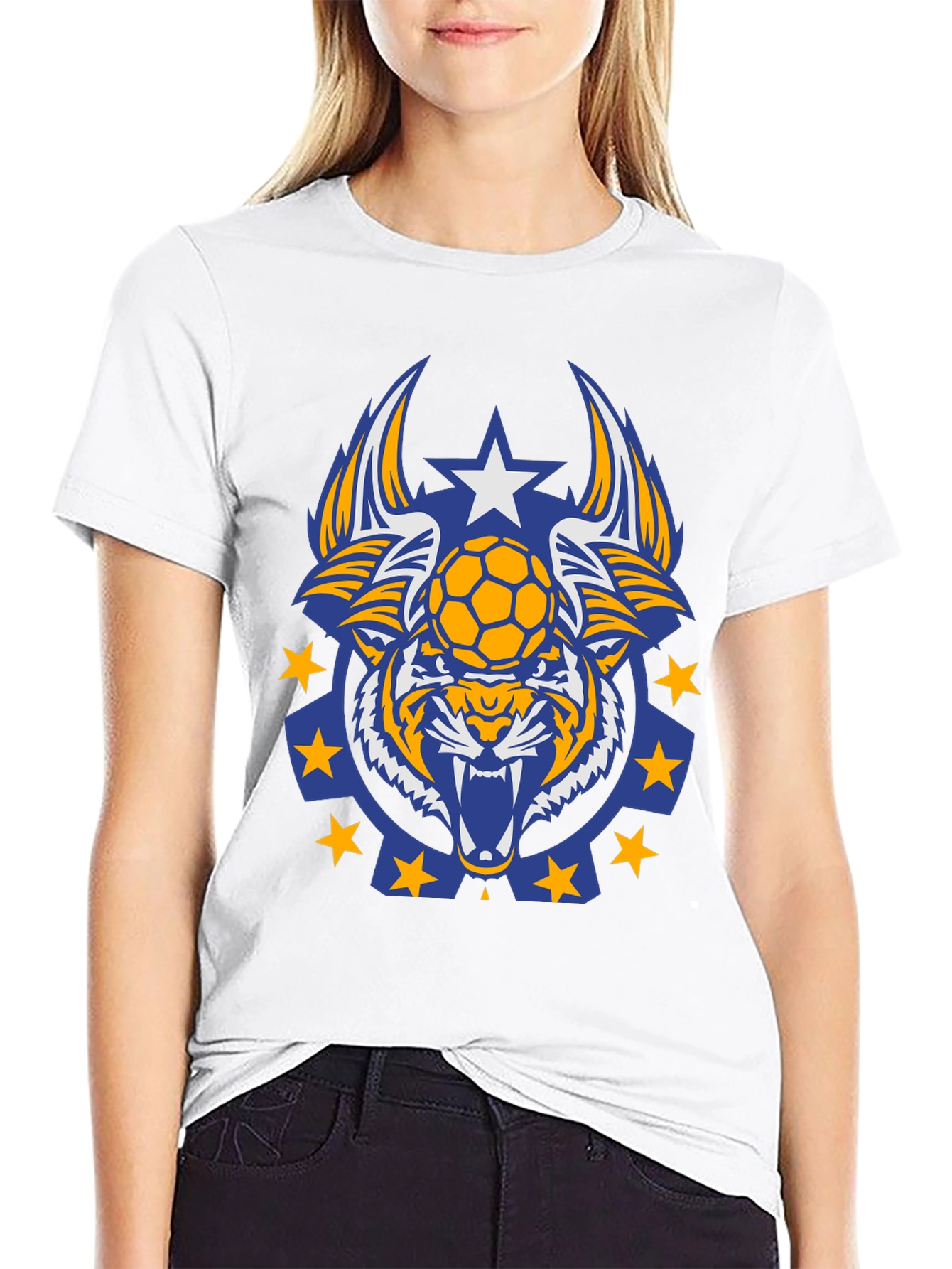 Black Tiger Soccer Graphic Tee - Black view 9