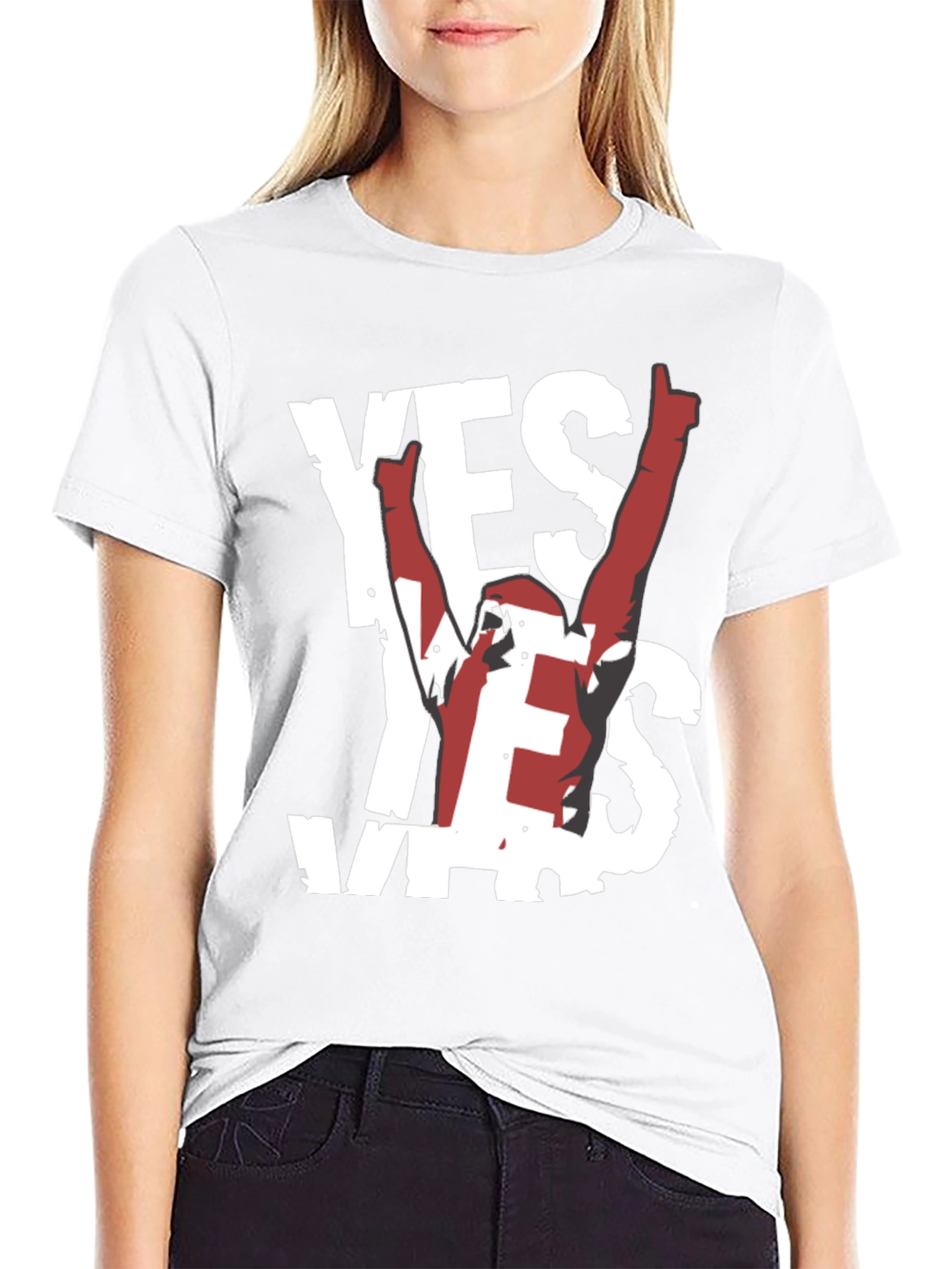 Black Yes! Graphic Tee - Soft Black Cotton Shirt view 9