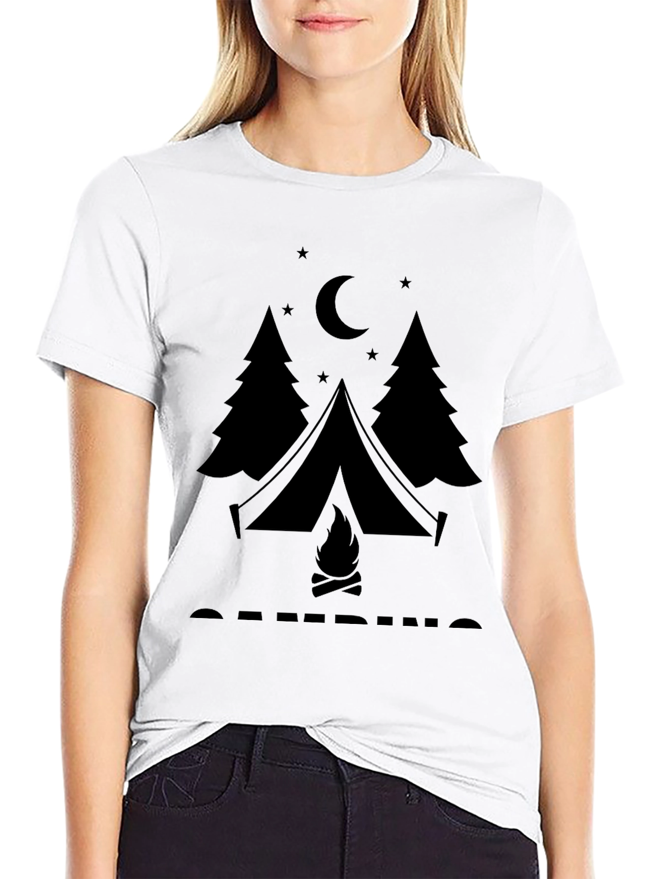 Black Camping Graphic Tee - Adventure Awaits! view 9