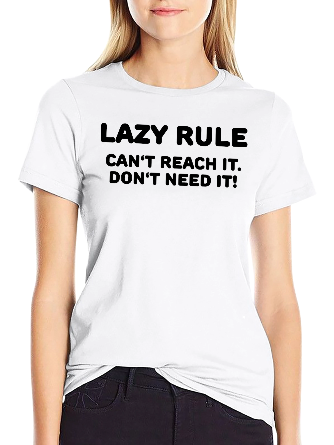 Black Lazy Rule Graphic Tee - Men's Black Cotton T-Shirt view 9