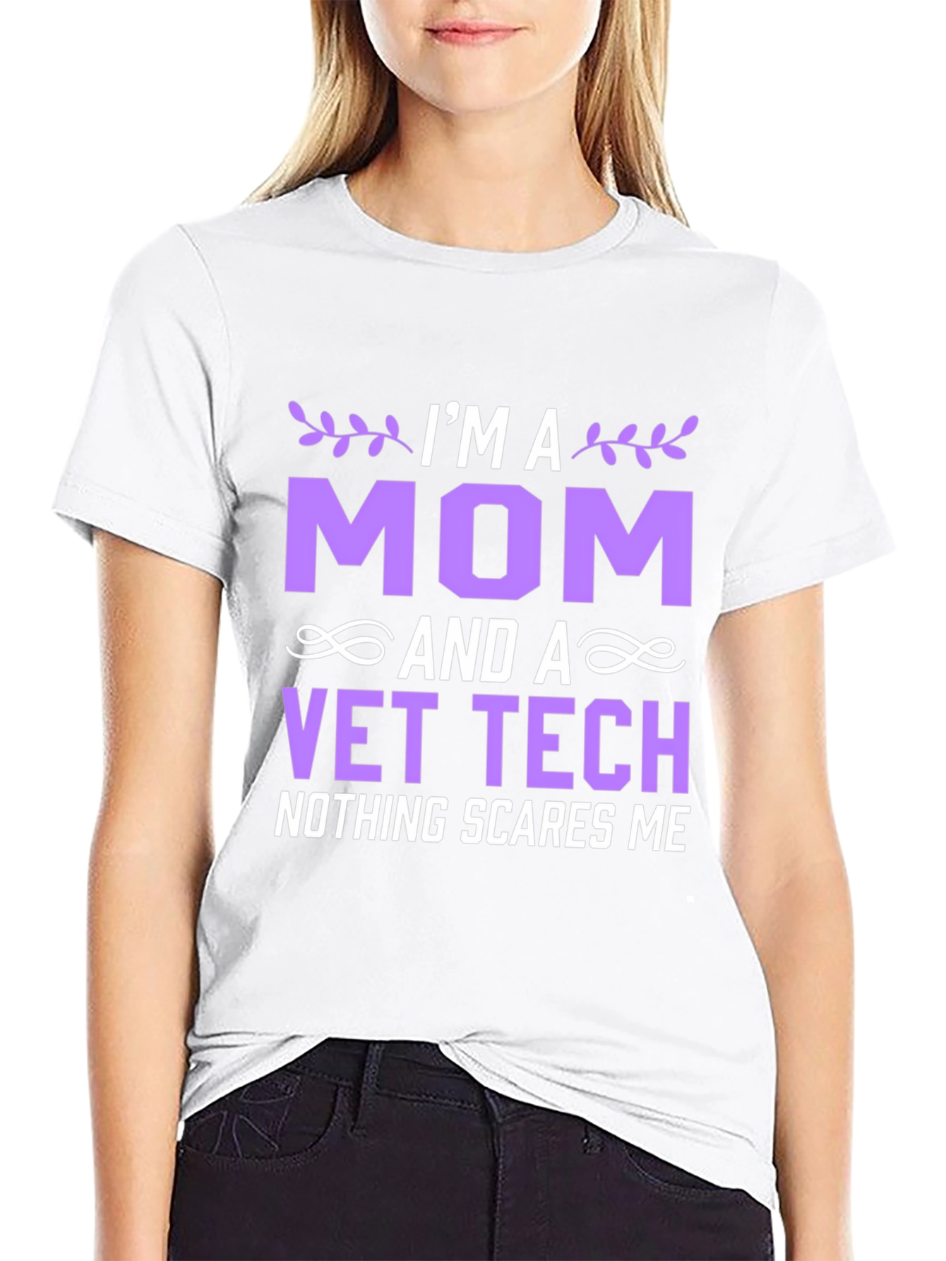 Black I'm A Mom And A Vet Tech T-Shirt view 9
