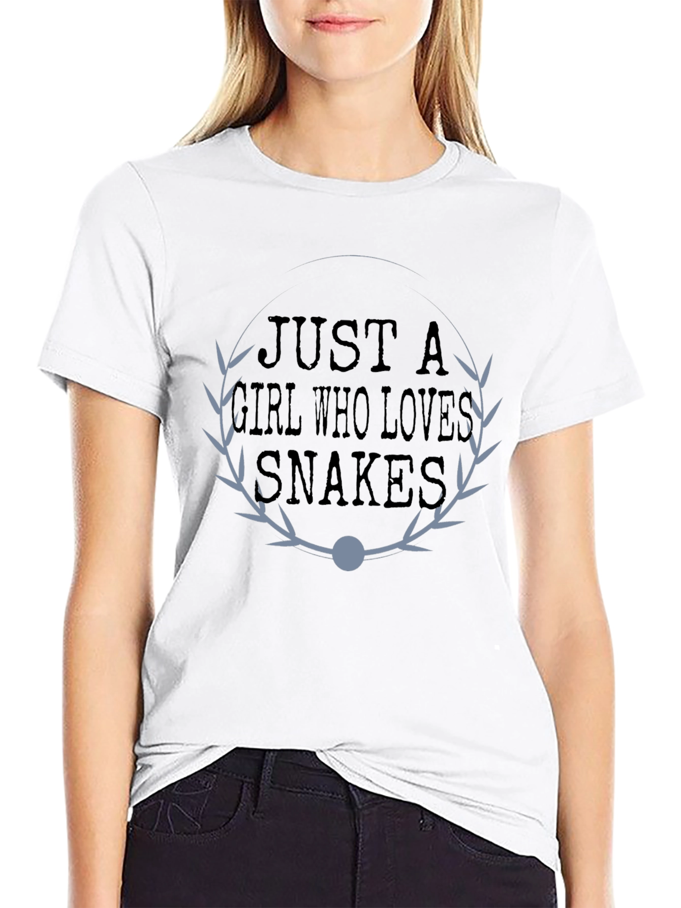 Black Just a Girl Who Loves Snakes - Graphic T-Shirt view 9