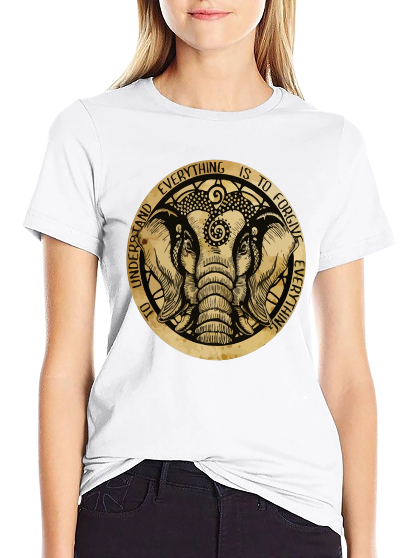 Black Elephant Forgiveness Graphic T-Shirt view 9