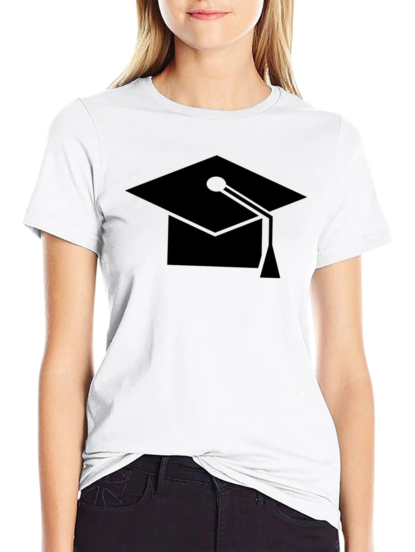 Black Graduation Cap Black T-Shirt view 9