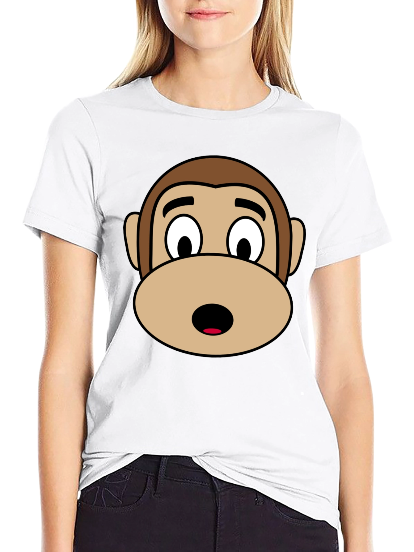 Black Monkey Face Graphic Tee - Black Unisex T-Shirt view 9