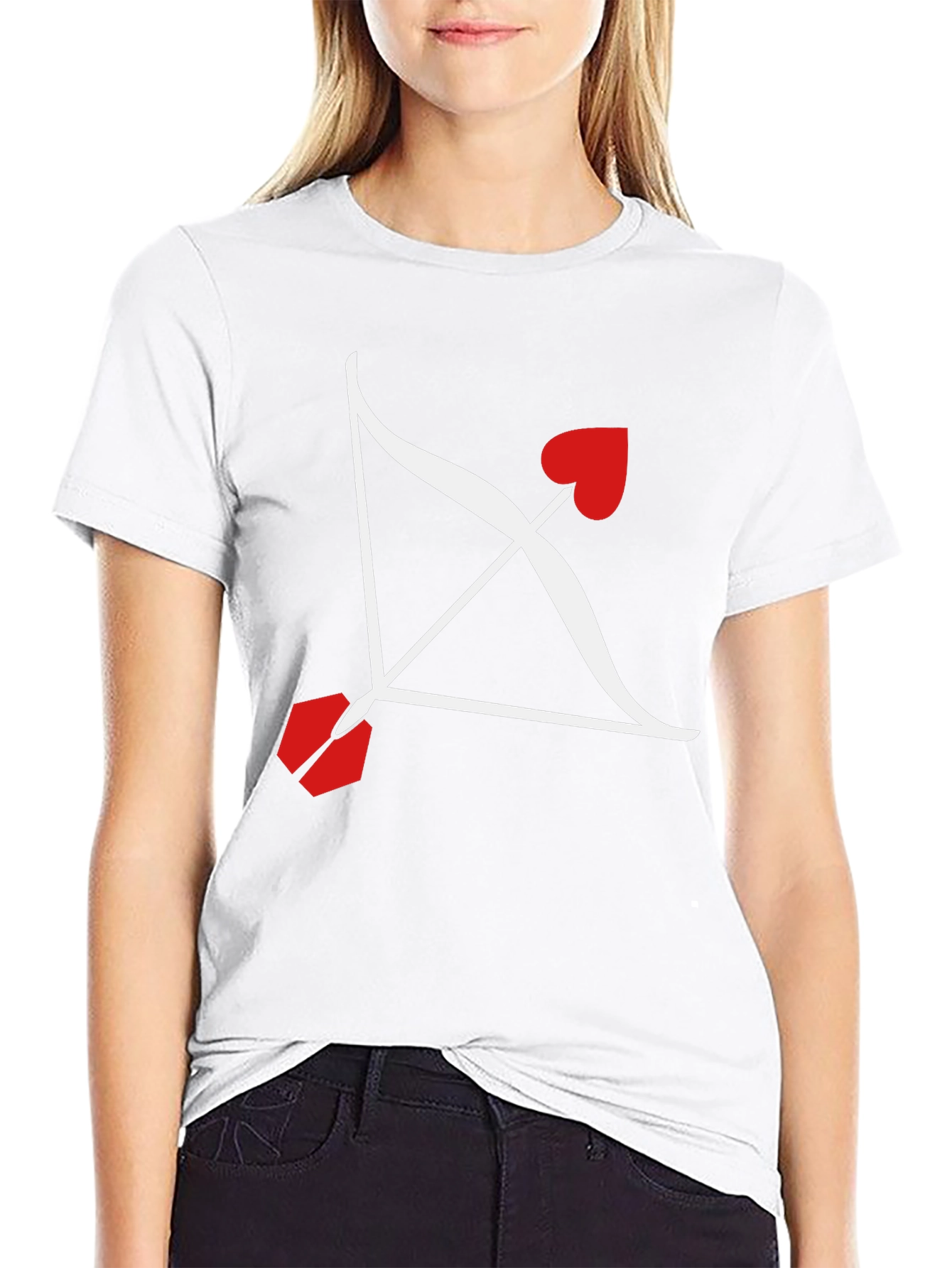 Black Cupid's Arrow Graphic Tee - Valentine's Day Black Shirt view 9