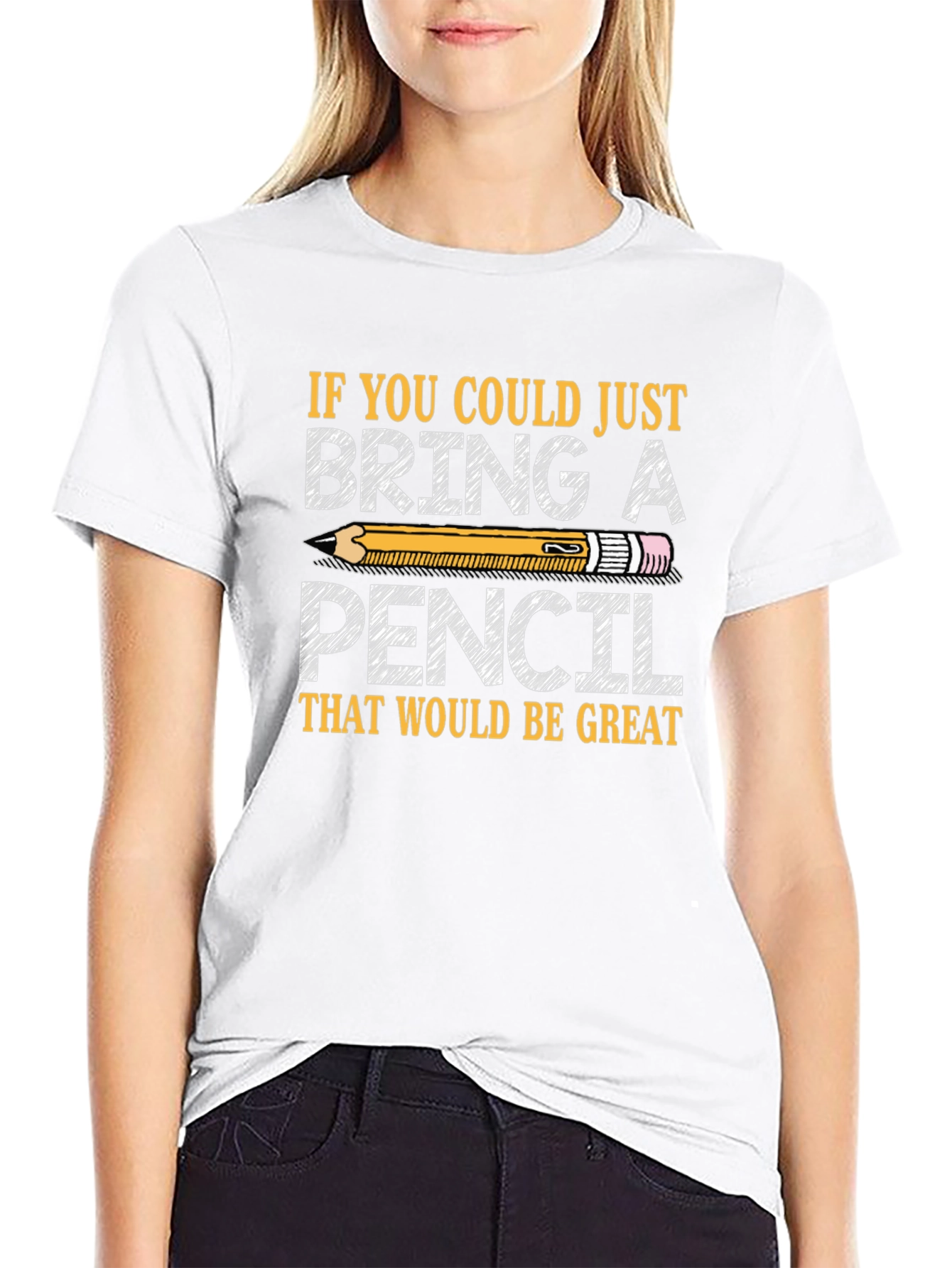 Black Bring a Pencil T-Shirt - Teacher, Student, Gift view 9