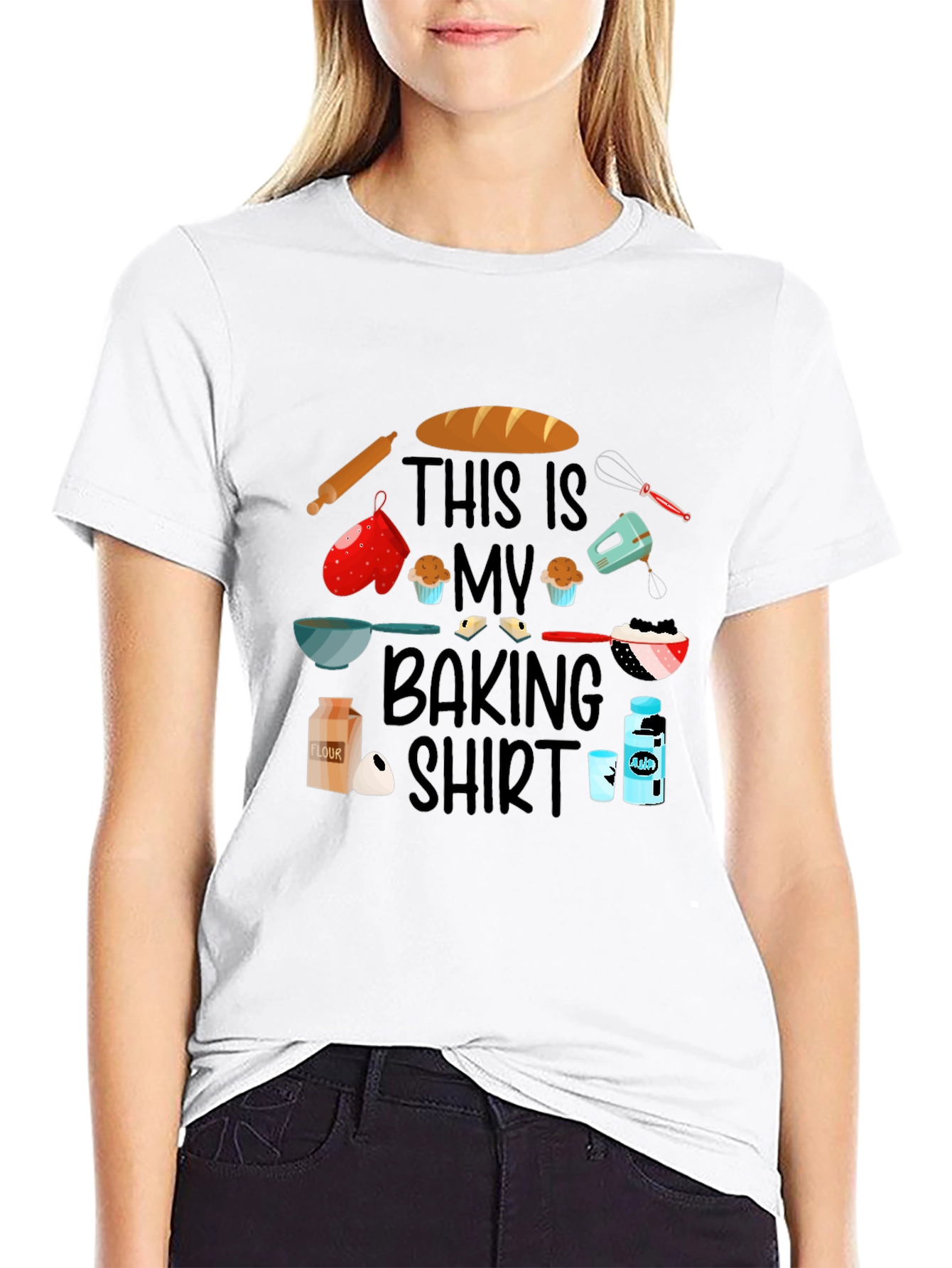 Black This Is My Baking Shirt - Novelty Graphic Tee view 9