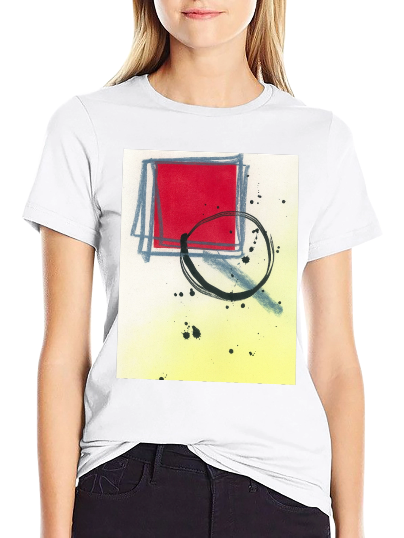 Black Abstract Graphic T-Shirt - Modern Art Tee view 9
