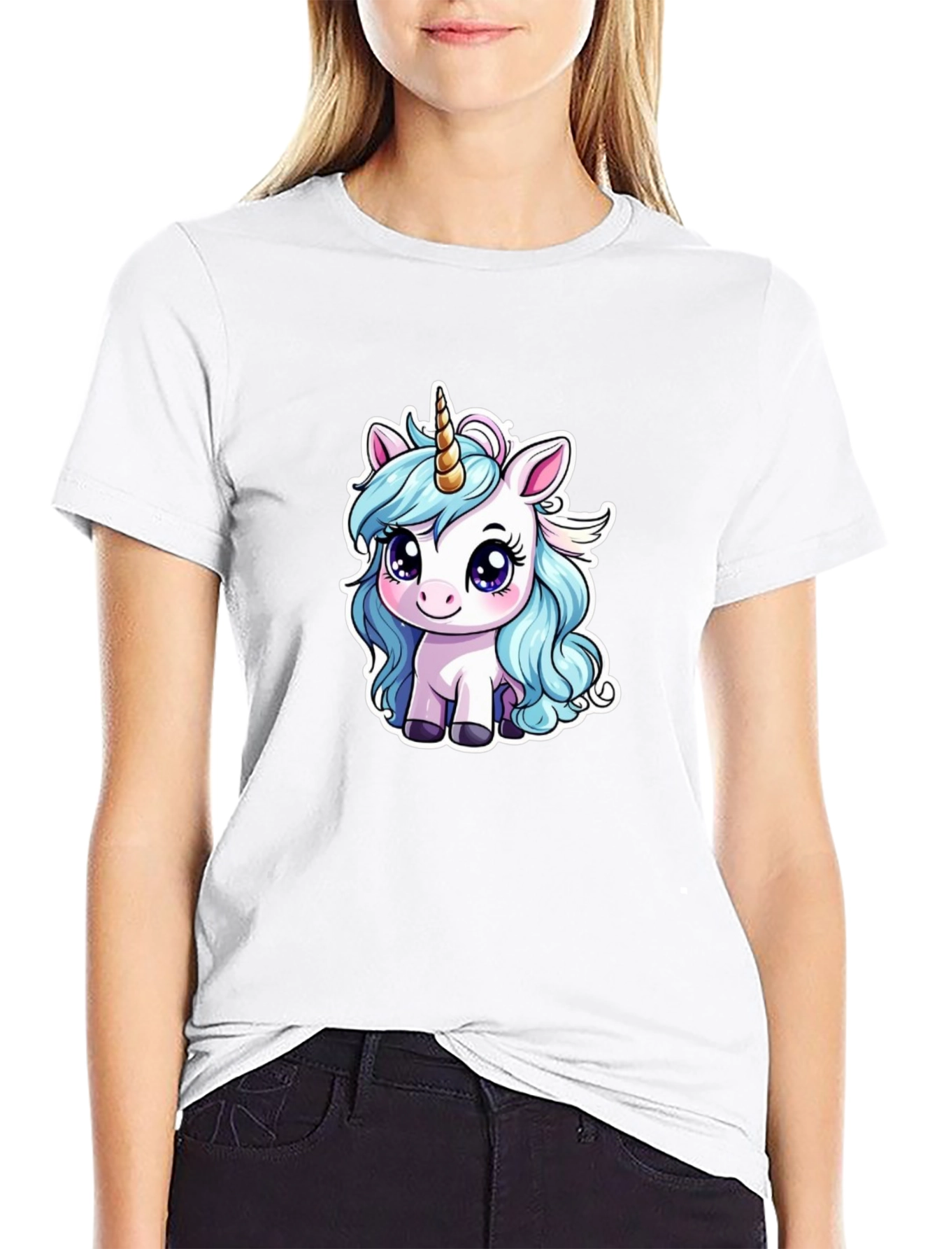 Black Unicorn Graphic Tee - Cute Cartoon Design view 9