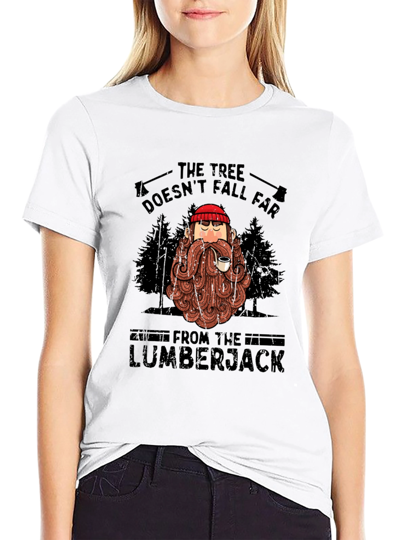 Black The Tree Doesn't Fall Far T-Shirt view 9