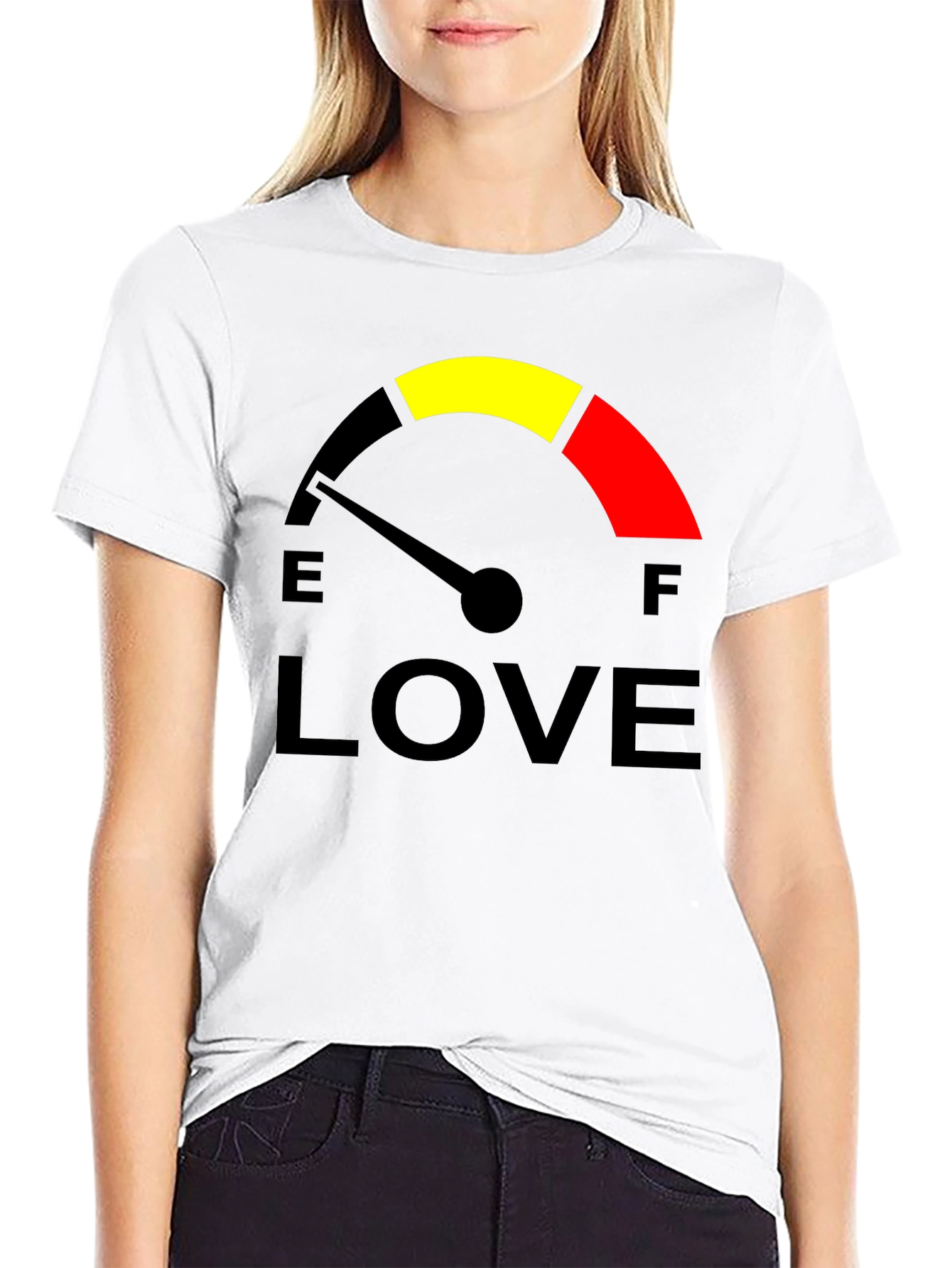 Black Love Meter T-Shirt - Full of Love Graphic Tee view 9