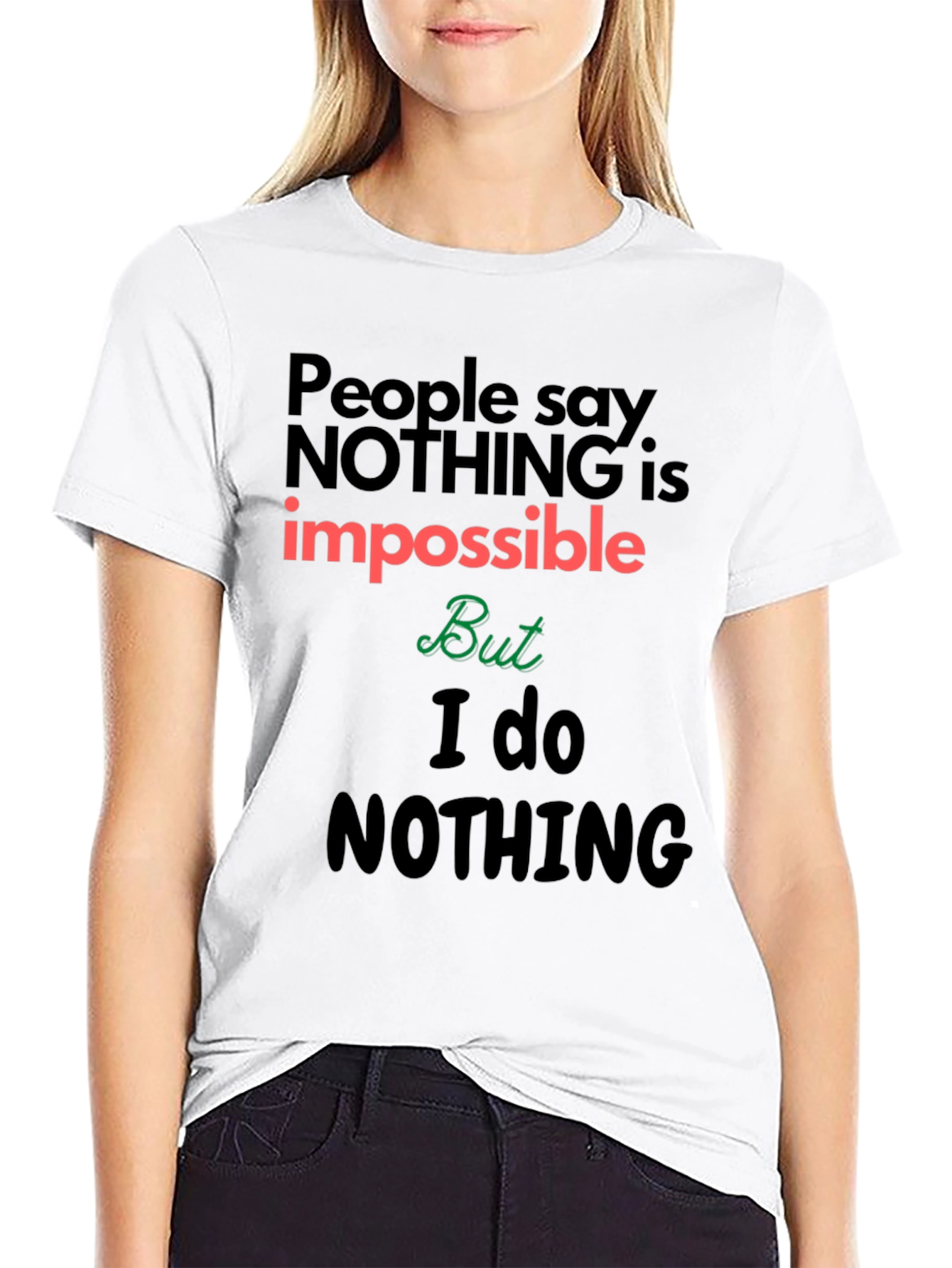Black Impossible Nothing Statement T-Shirt view 9
