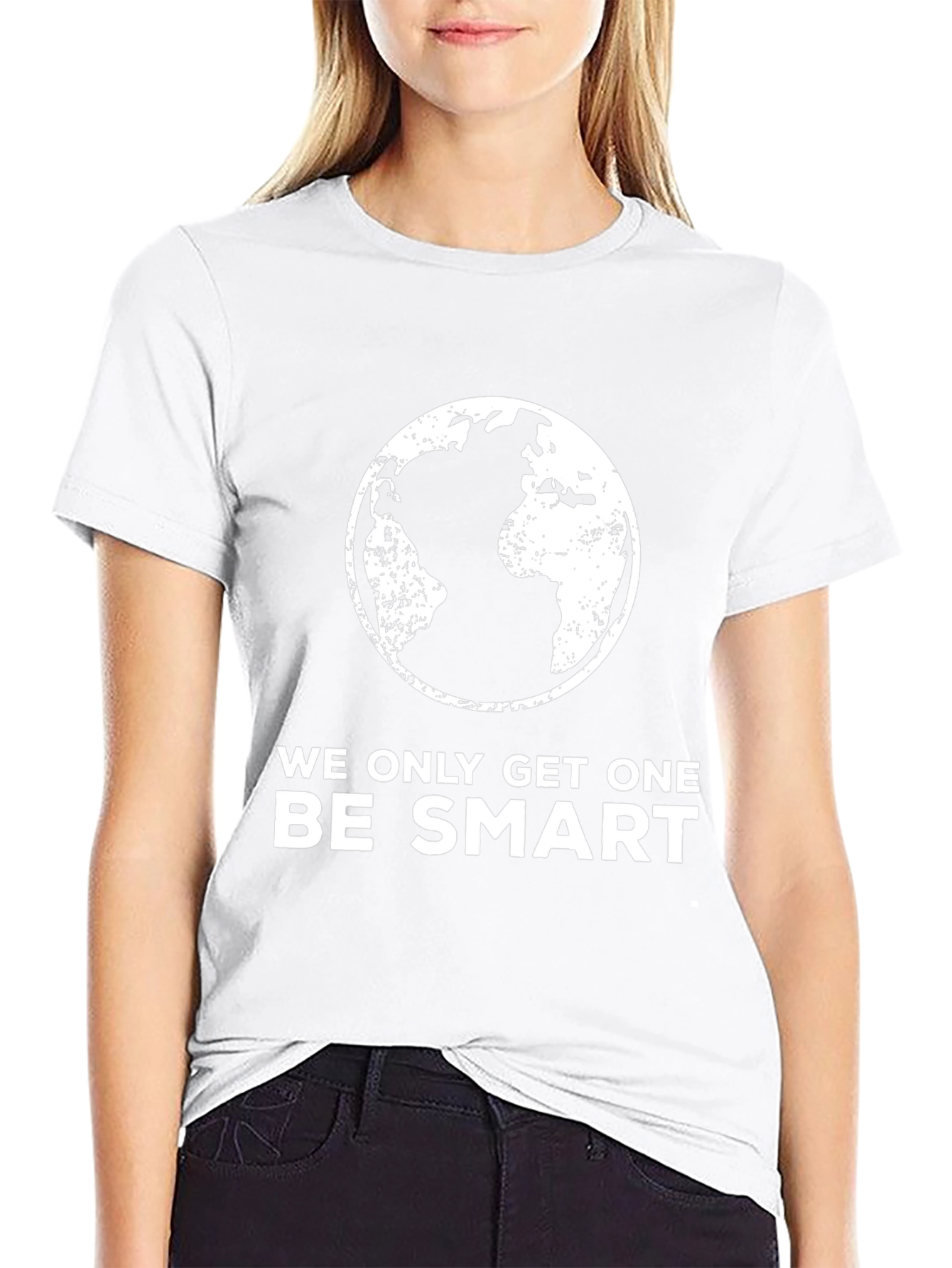 Black Eco-Friendly Black T-Shirt - "We Only Get One, Be Smart" view 9