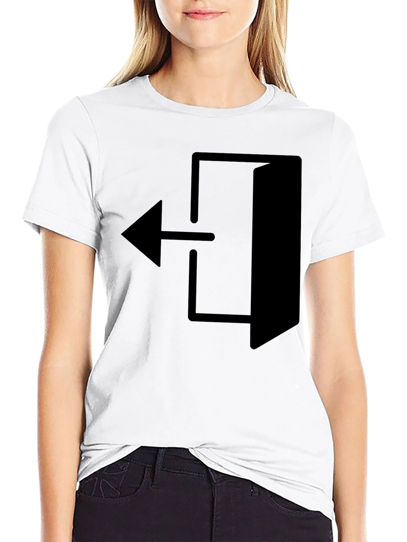 Black Exit Arrow Graphic Black T-Shirt view 9