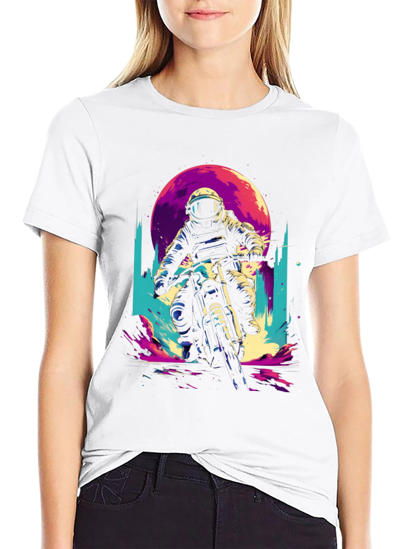 Black Retro Space Rider T-Shirt - Adventure Awaits! view 9