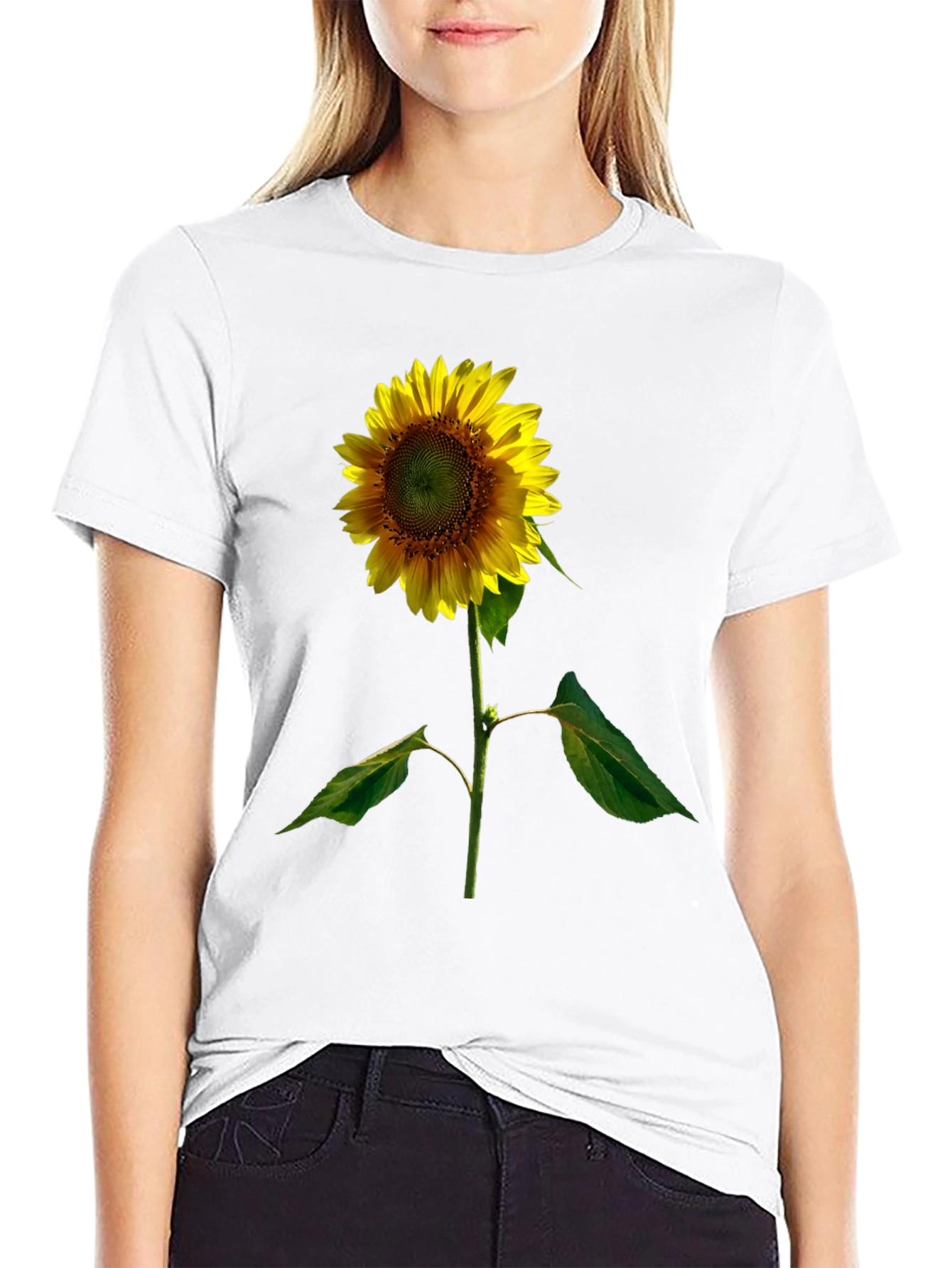 Black Sunflower Graphic Black Tee view 9