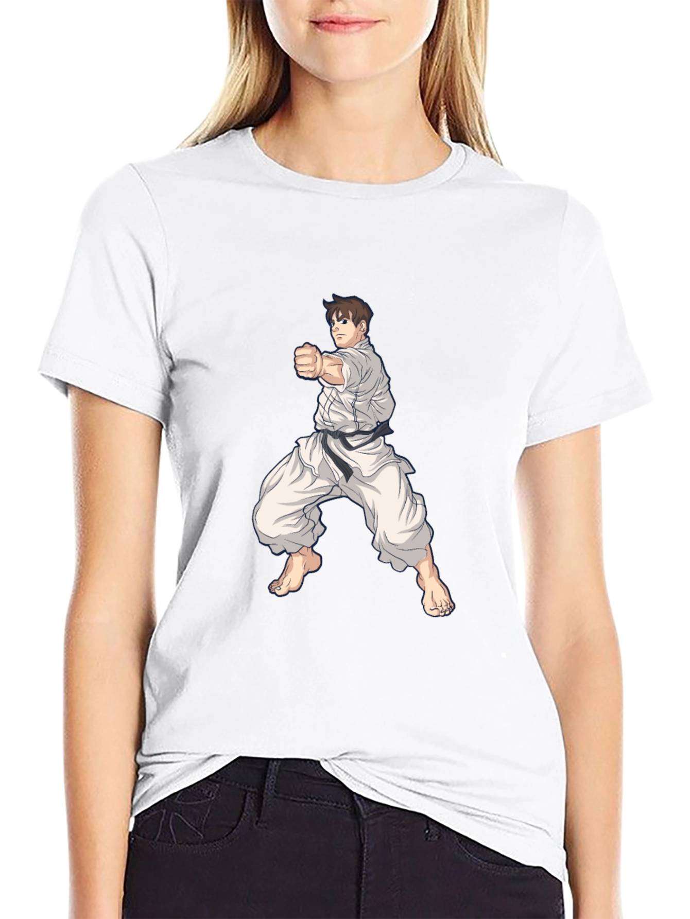 Black Karate Graphic Tee - Martial Arts Style Shirt view 9