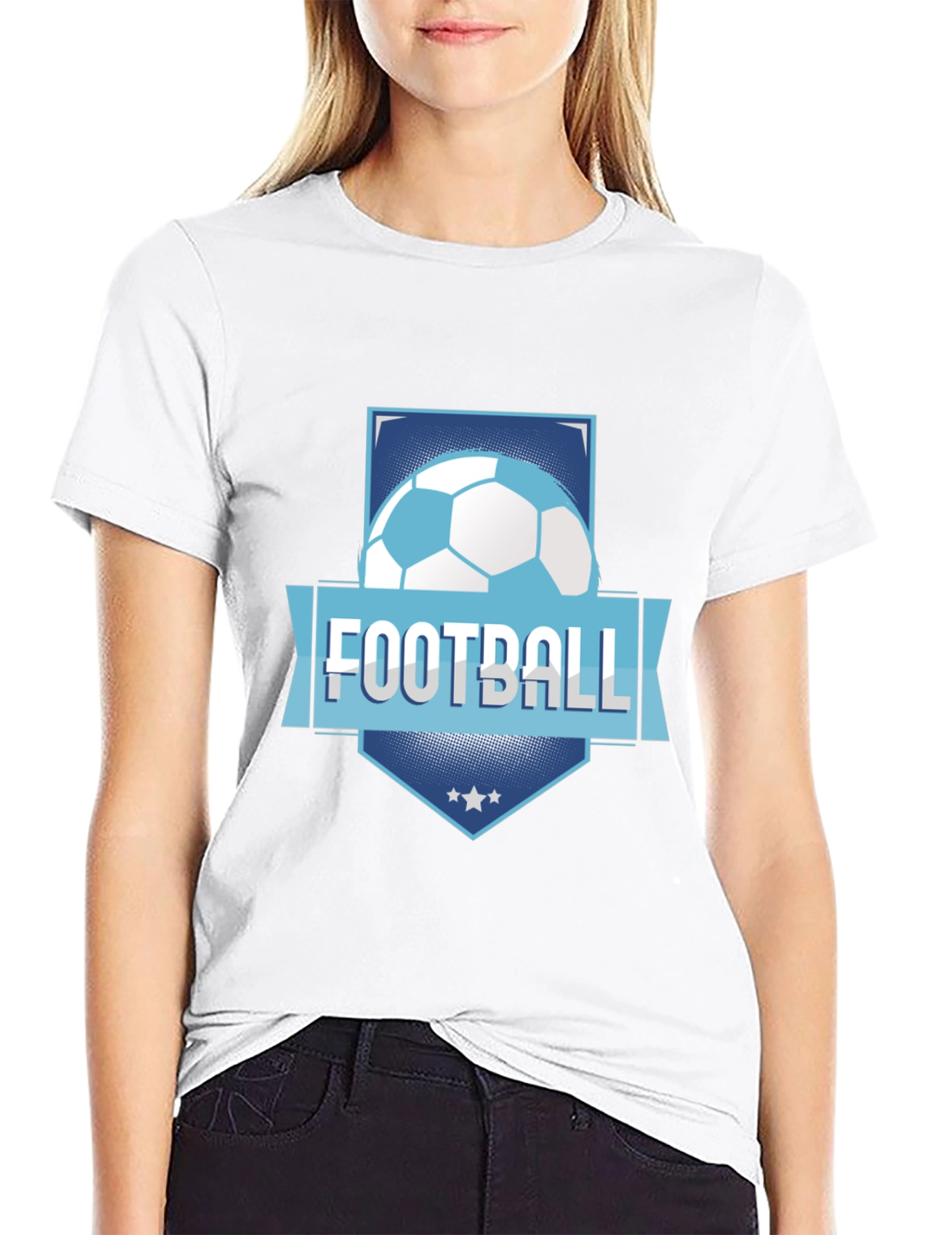 Black Football Graphic Tee - Black Cotton Blend view 9