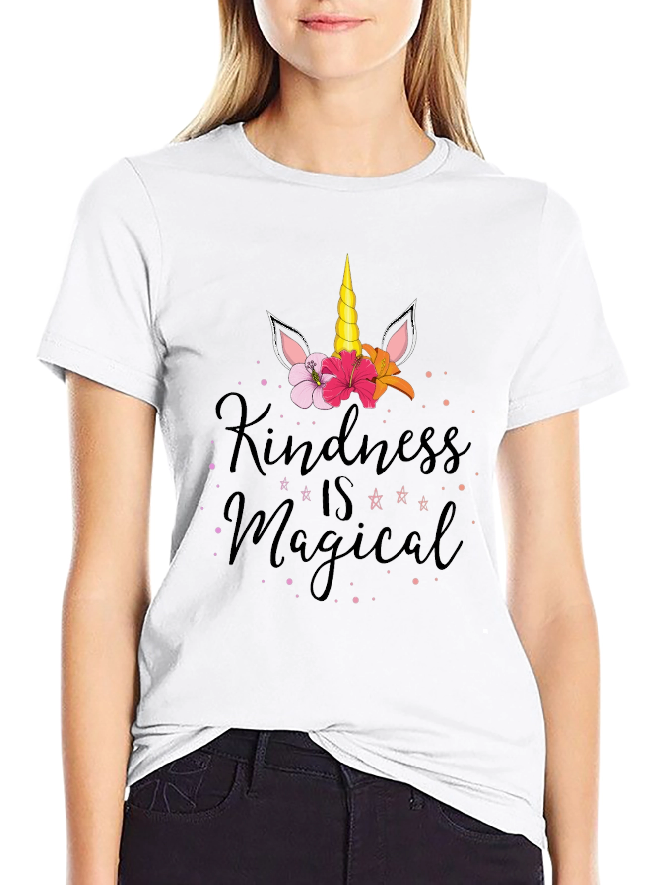 Black Kindness is Magical Unicorn T-Shirt view 9