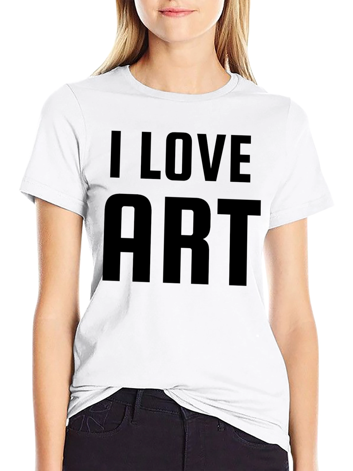 Black I Love Art Graphic T-Shirt view 9