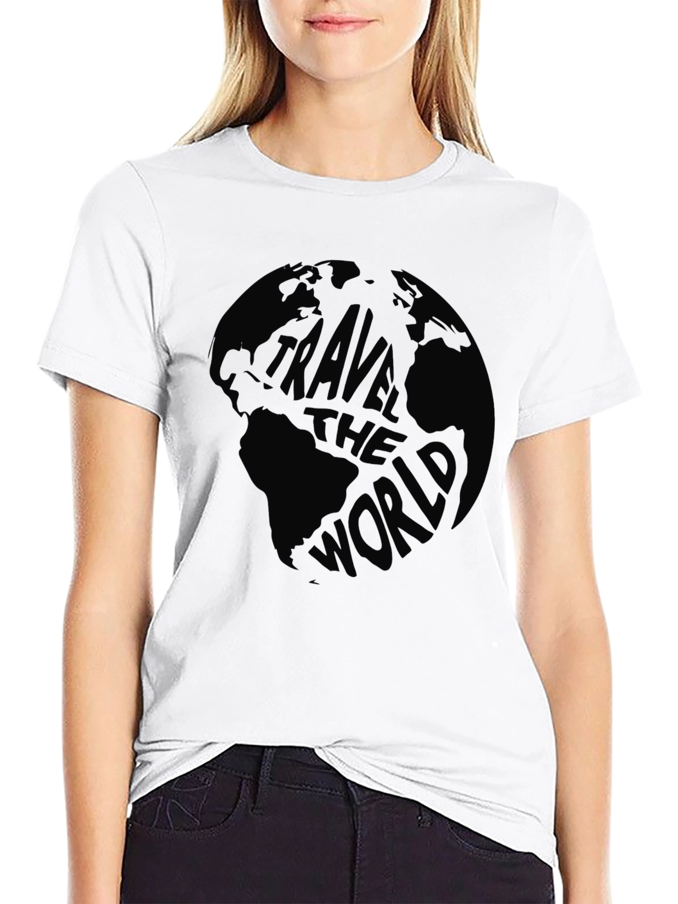 Black Travel the World Black Graphic Tee view 9