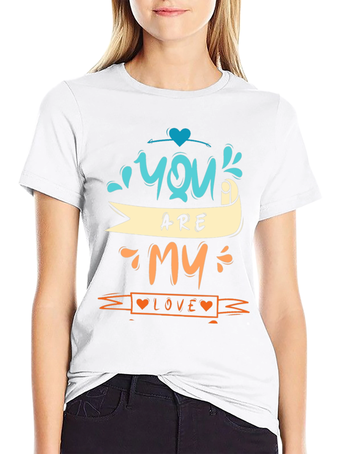Black You Are My Love Graphic Tee - Black Unisex view 9