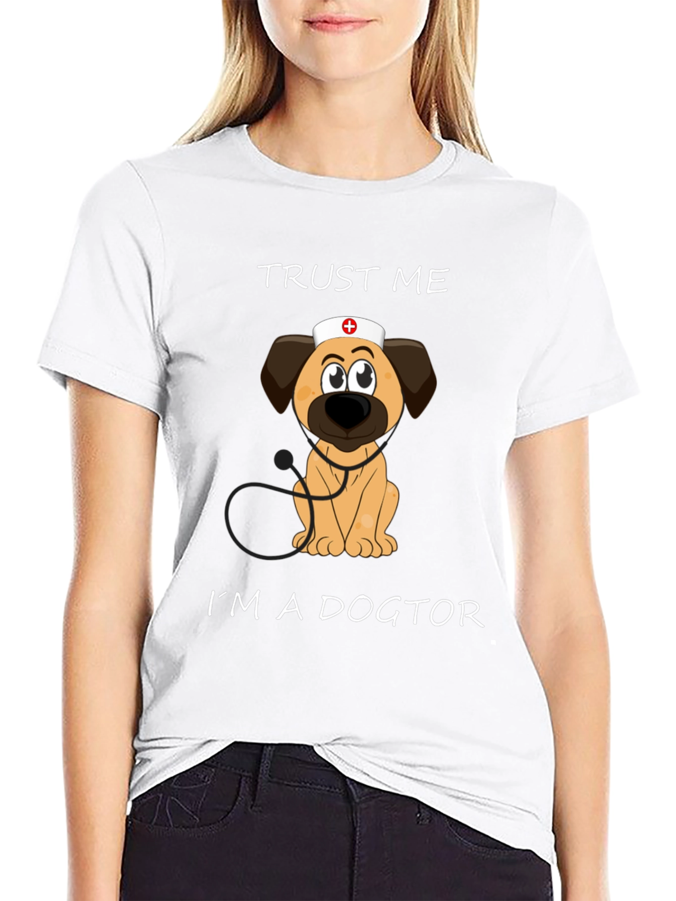 Black Trust Me I'm A Dogtor T-Shirt view 9