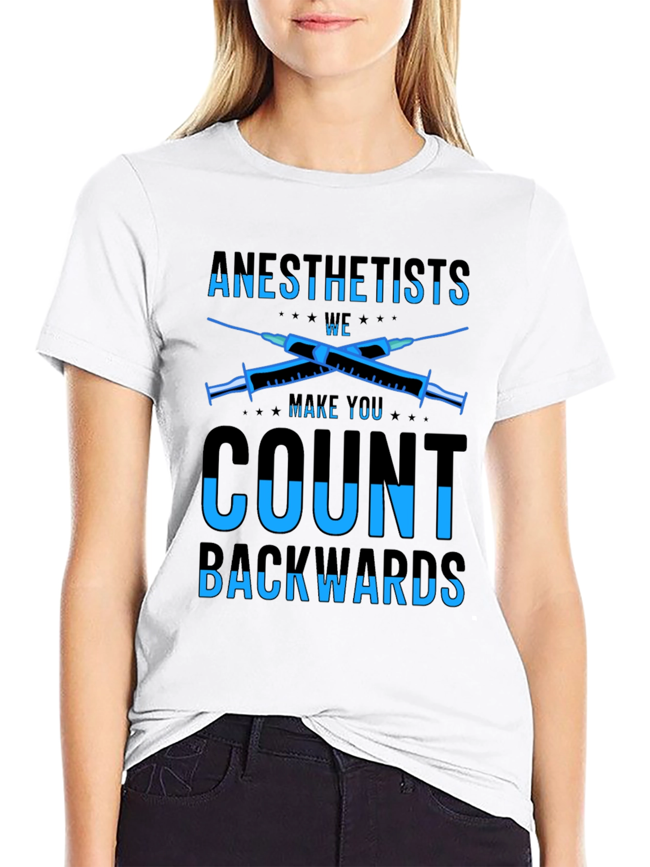 Black Anesthetist Count Backwards T-Shirt - Black view 9