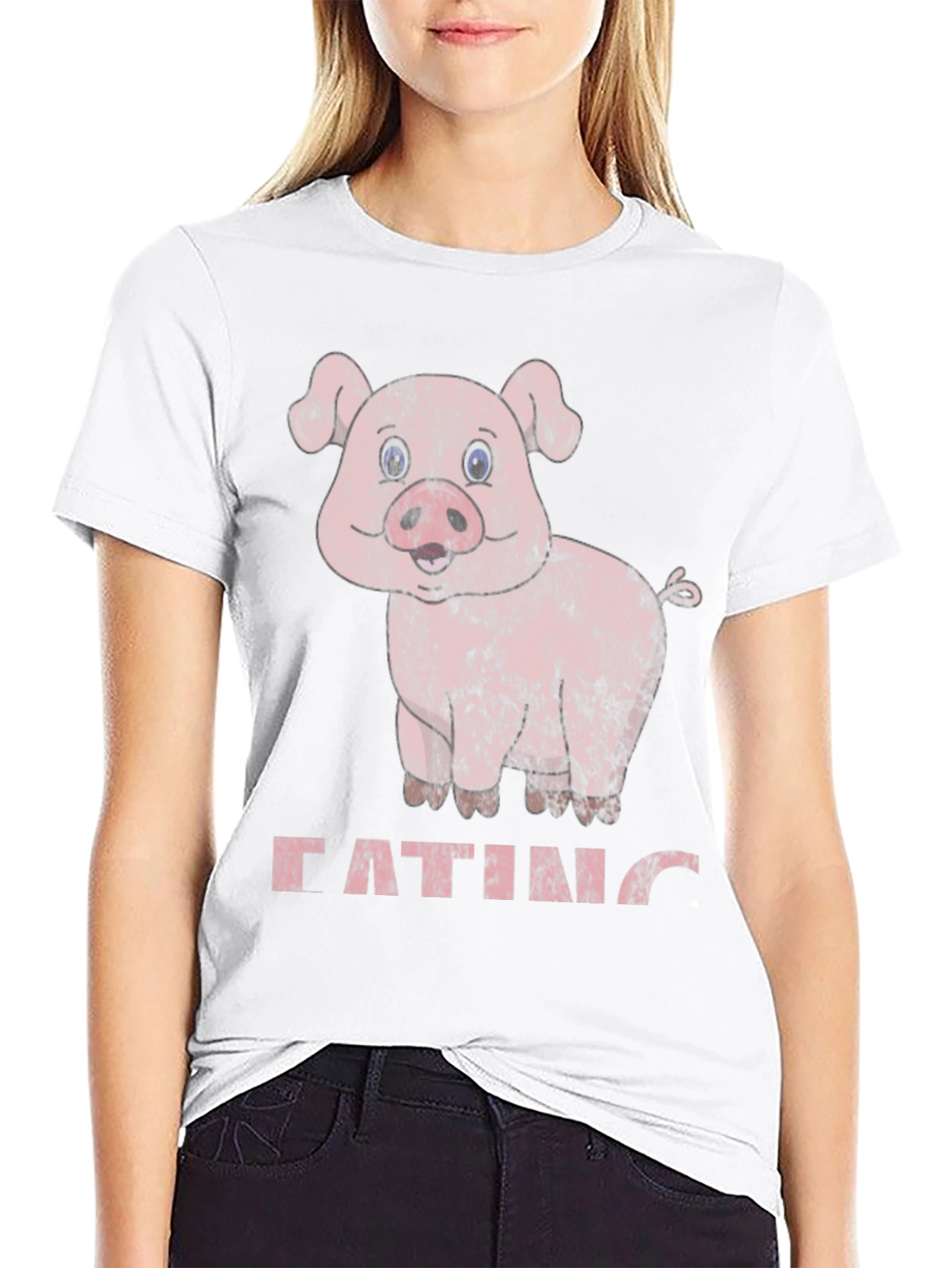 Black Eating Pig Graphic Tee - Unisex view 9