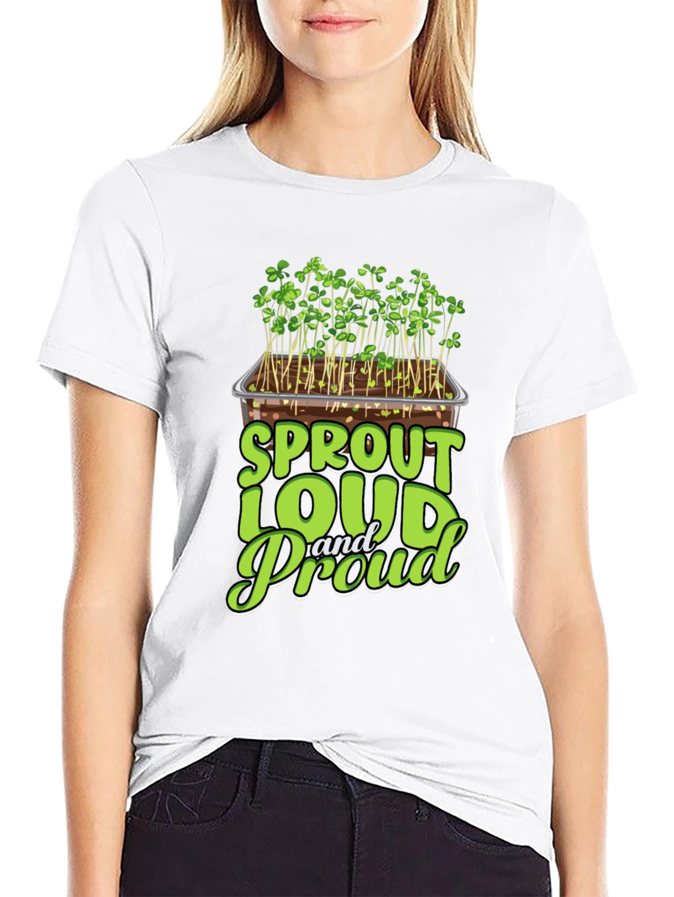 Black Sprout Loud and Proud Graphic T-Shirt view 9