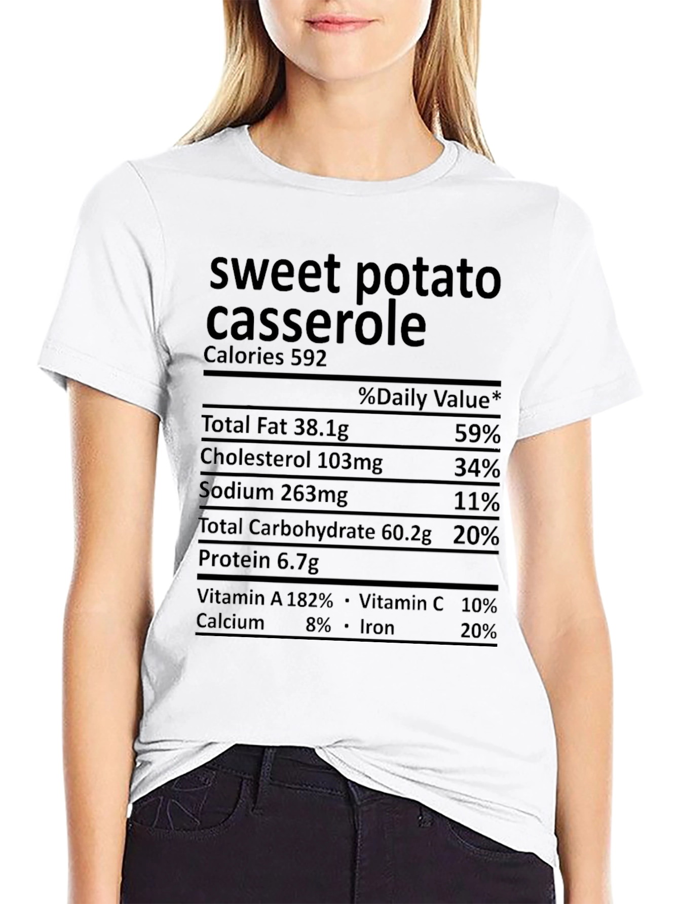 Black Sweet Potato Casserole Nutrition Facts T-Shirt view 9