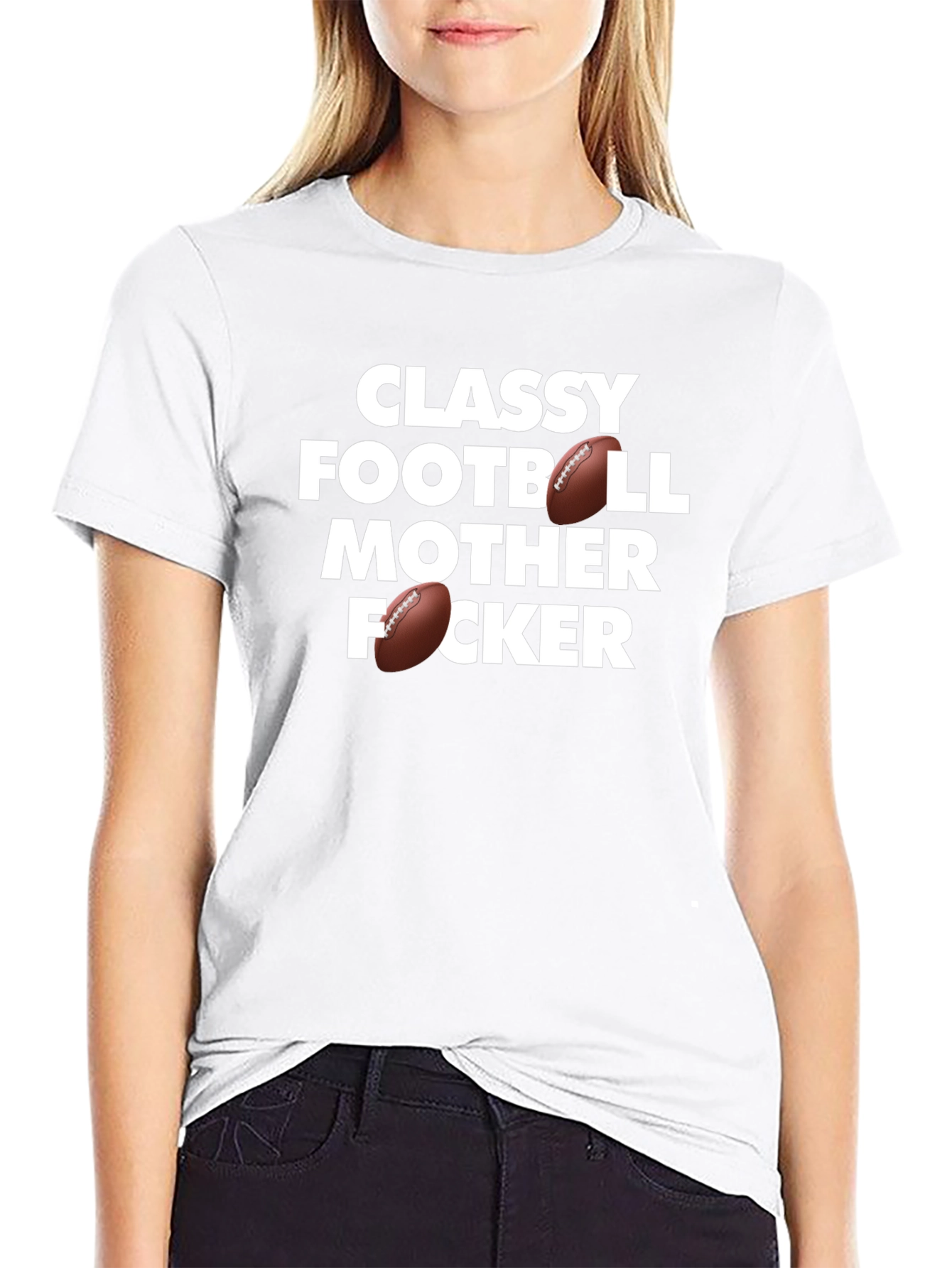 Black Classy Football Mother F'er T-Shirt view 9