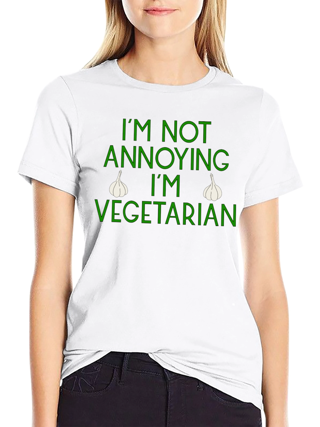 Black Funny Vegetarian T-Shirt view 9