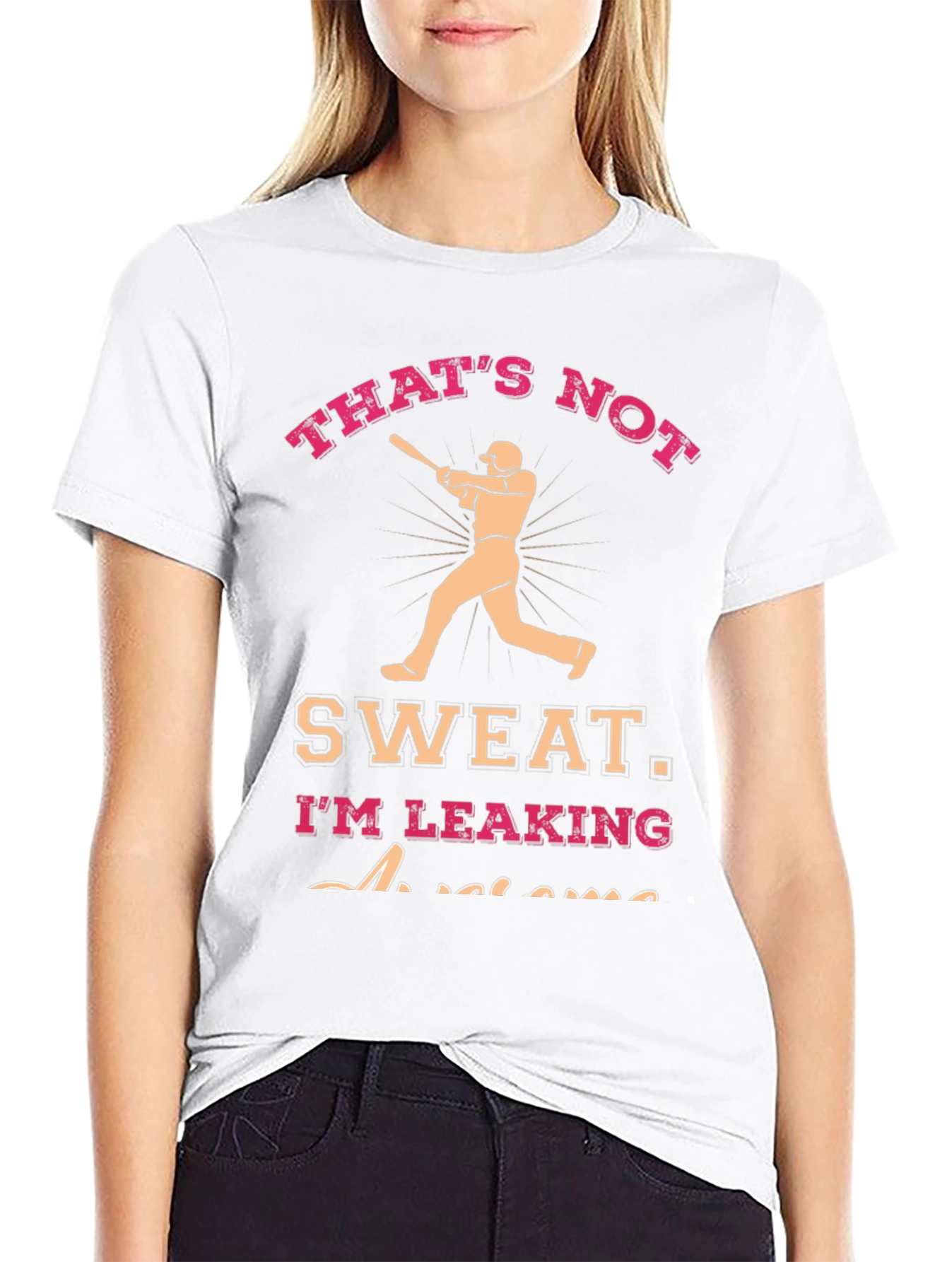 Black Funny Baseball T-Shirt - "That's Not Sweat" view 9
