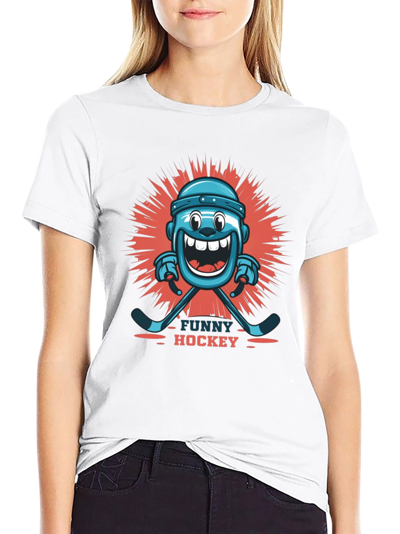 Black Funny Hockey Graphic T-Shirt view 9