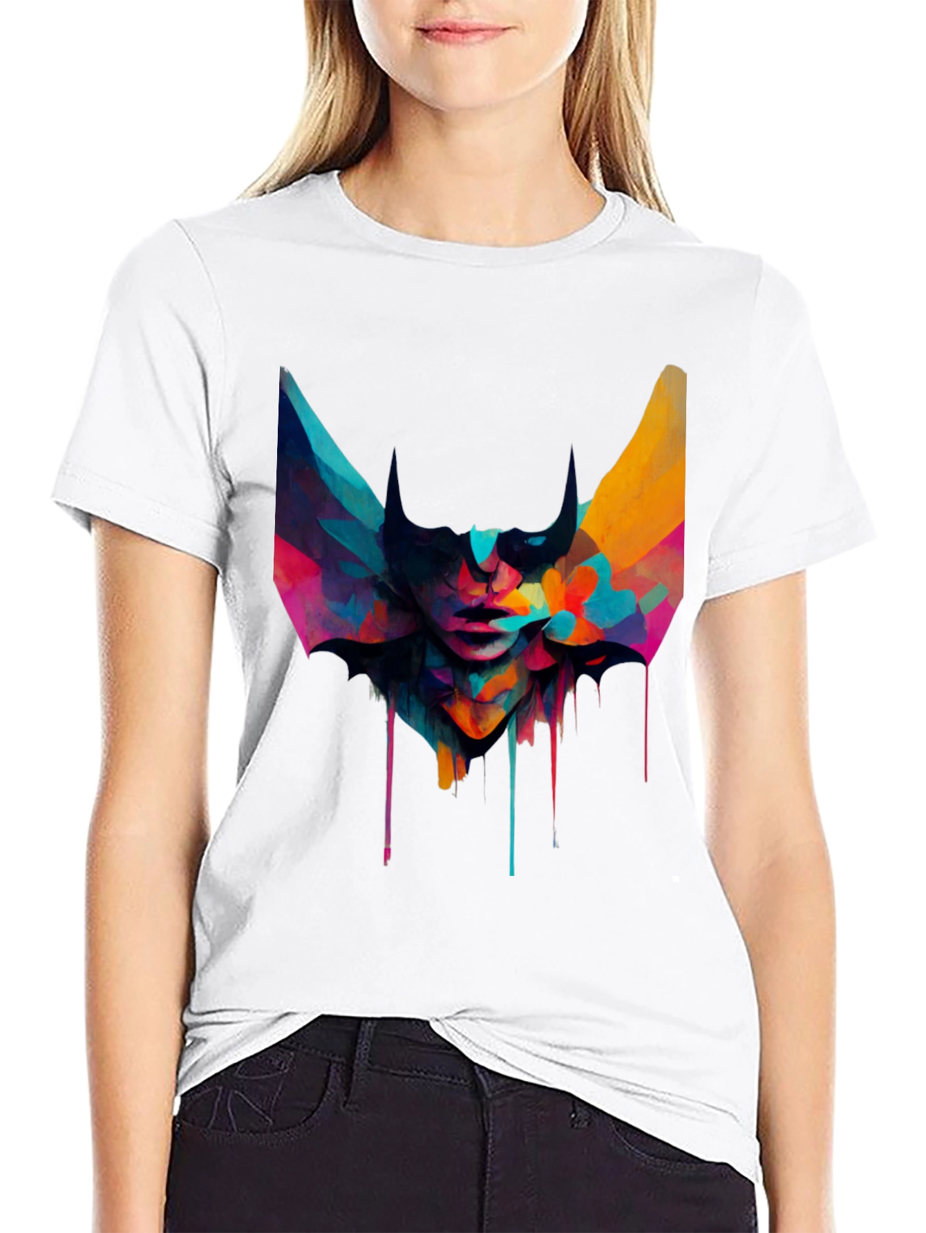 Black Abstract Art Graphic Tee - Modern Unisex T-Shirt view 9