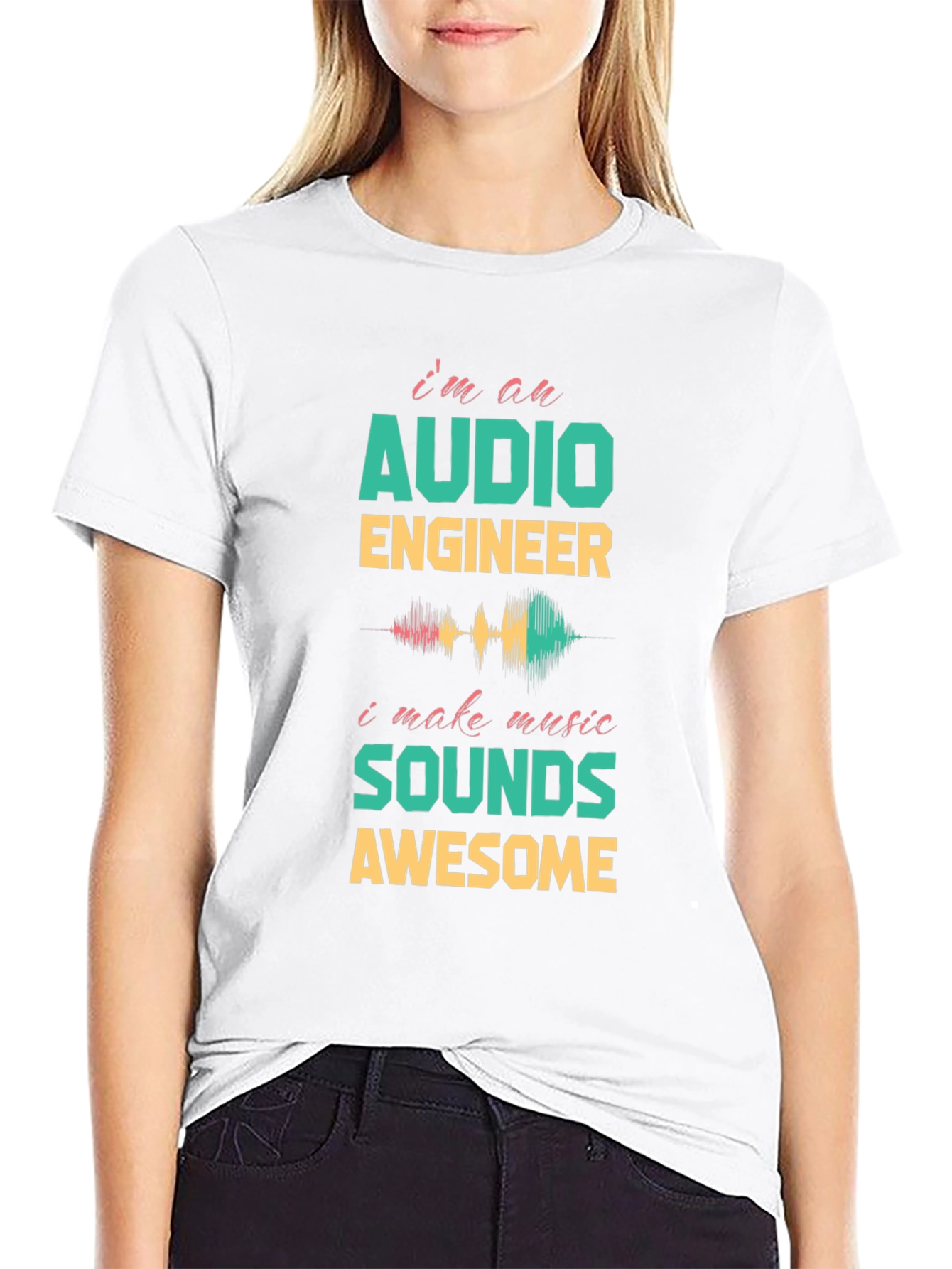 Black Audio Engineer Music Lover T-Shirt view 9