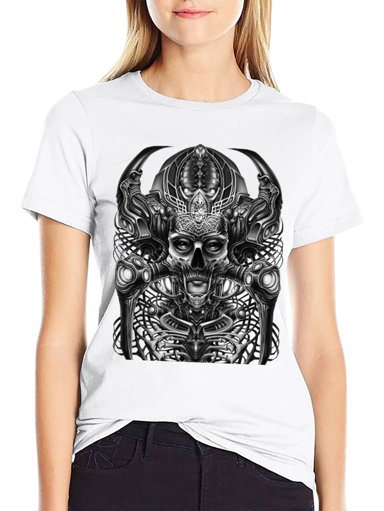 Black Skull Graphic T-Shirt - Dark & Edgy Style view 9