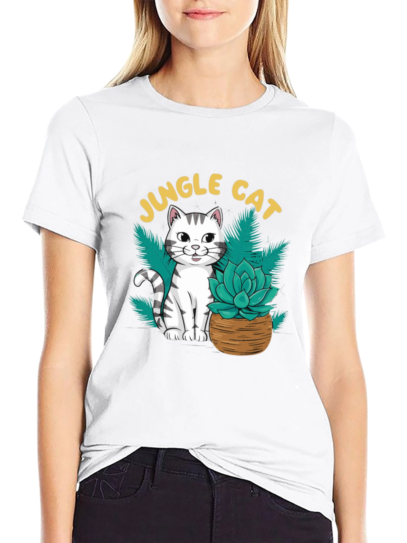 Black Jungle Cat Graphic T-Shirt - Cool Cat Lover Tee view 9