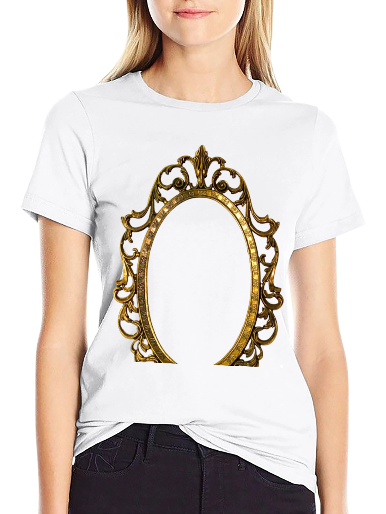 Ornate Gold Frame Graphic Tee - 9