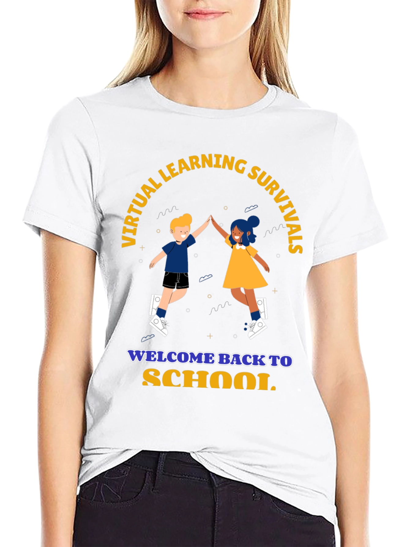 Black Virtual Learning Survival Back To School T-Shirt view 9