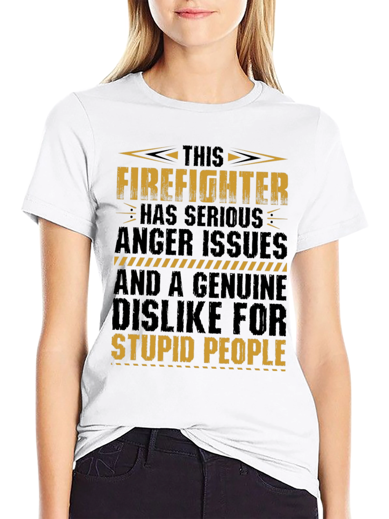 Black Firefighter Anger Issues Graphic Tee view 9