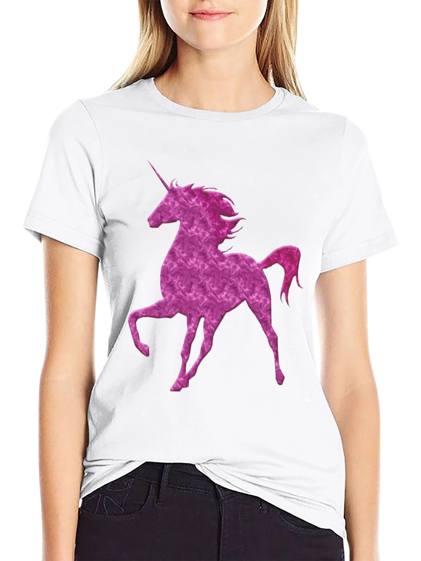 Black Unicorn Graphic Print Crew Neck Men's T-Shirt view 9